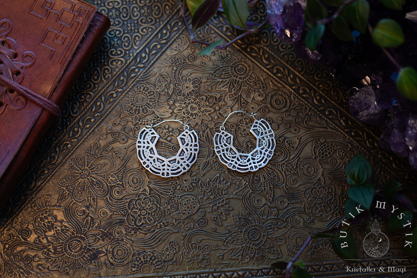 Örhängen i silver - Mandala hoops