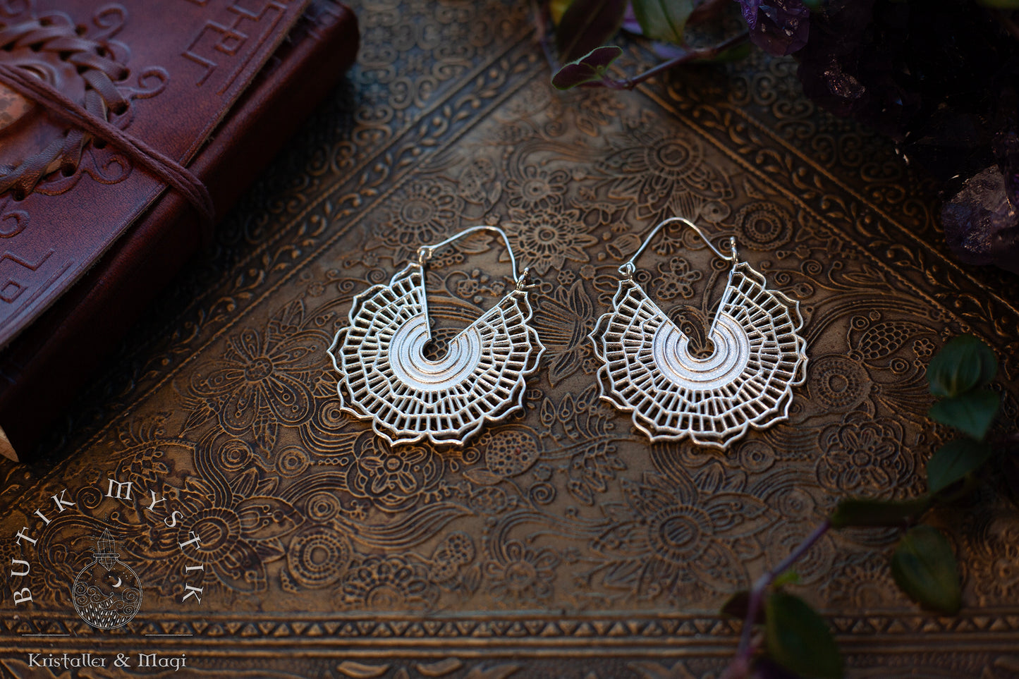 Örhängen i silver - Mandala hoops