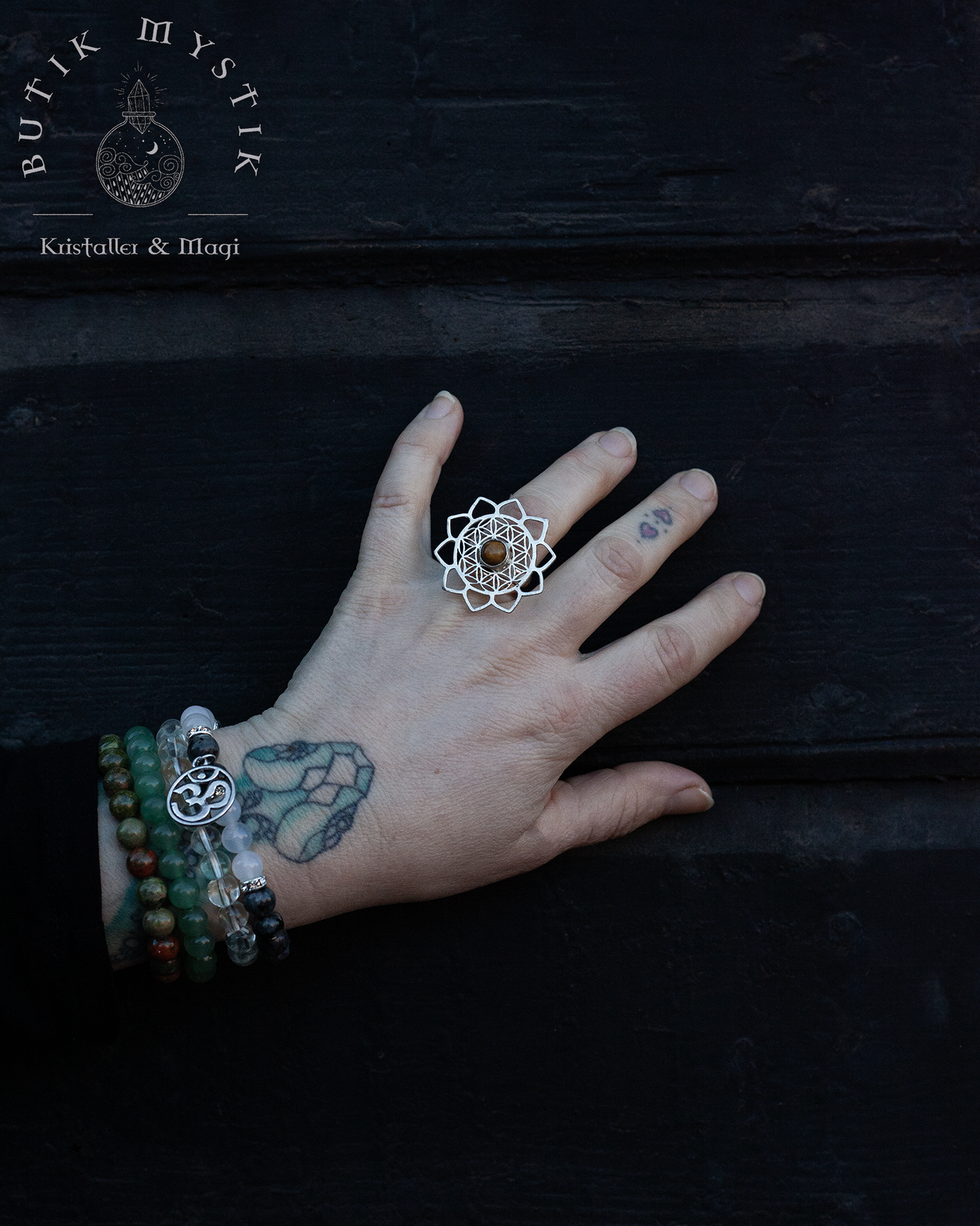 Ring i silver - Tigeröga