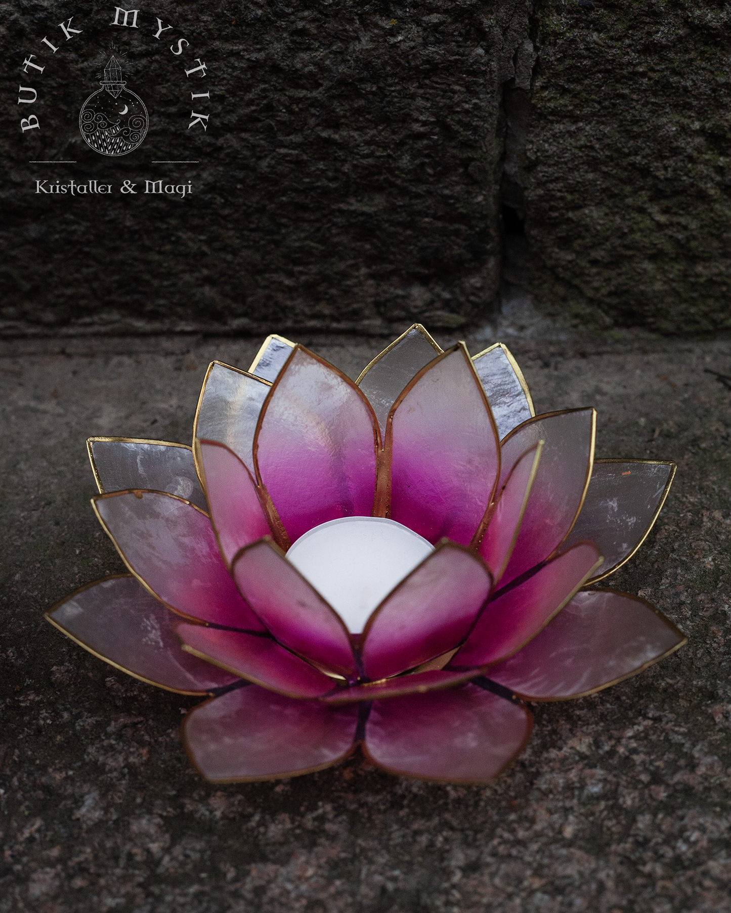 Lotus ljuslykta - Rosa