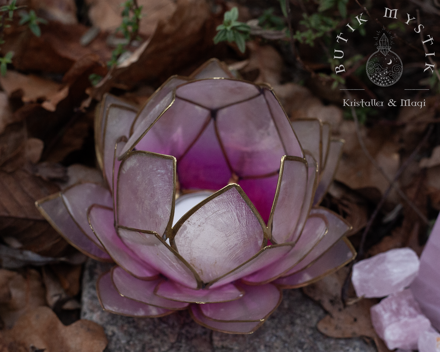 Lotus ljuslykta - Stor Rosa