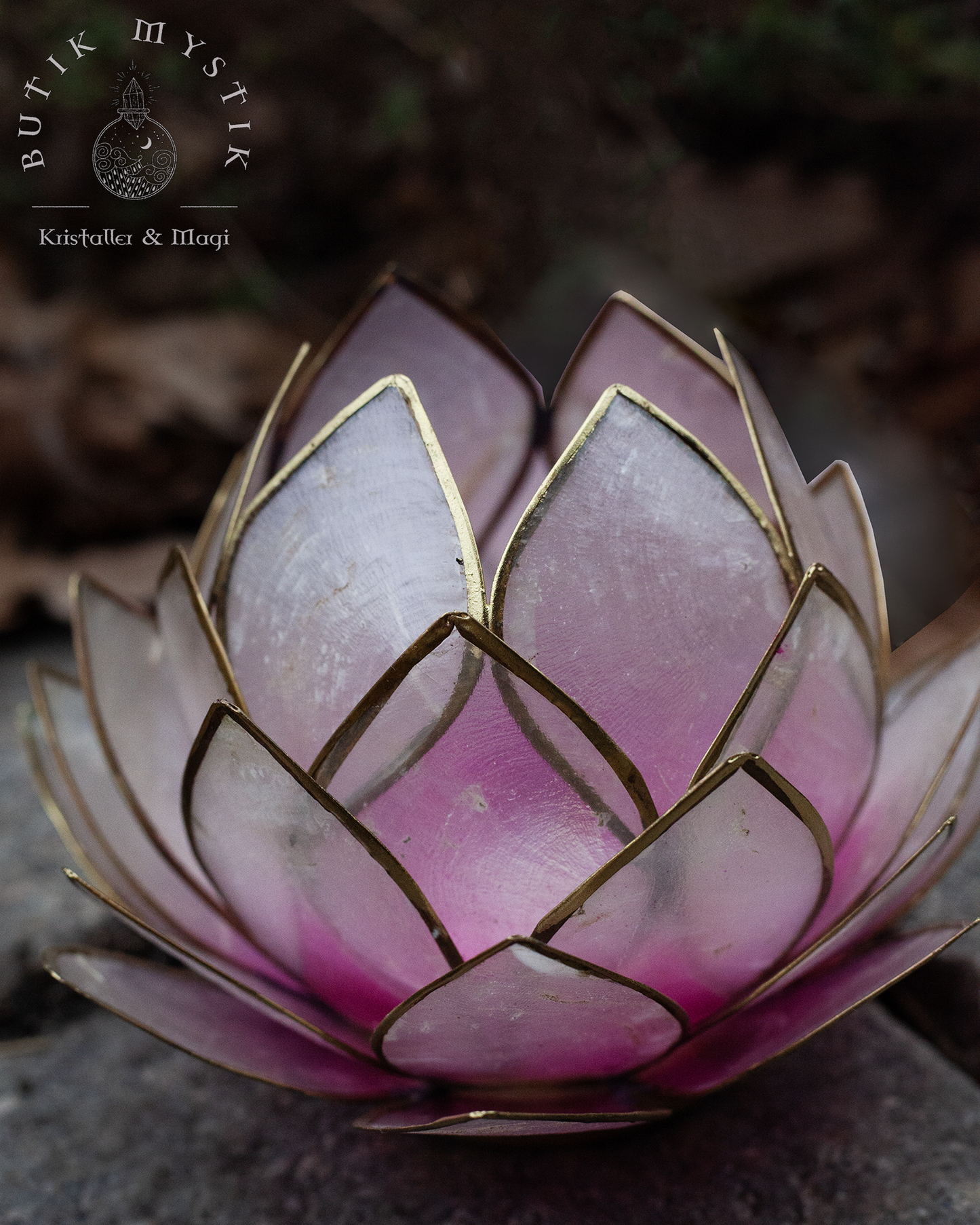 Lotus ljuslykta - Stor Rosa
