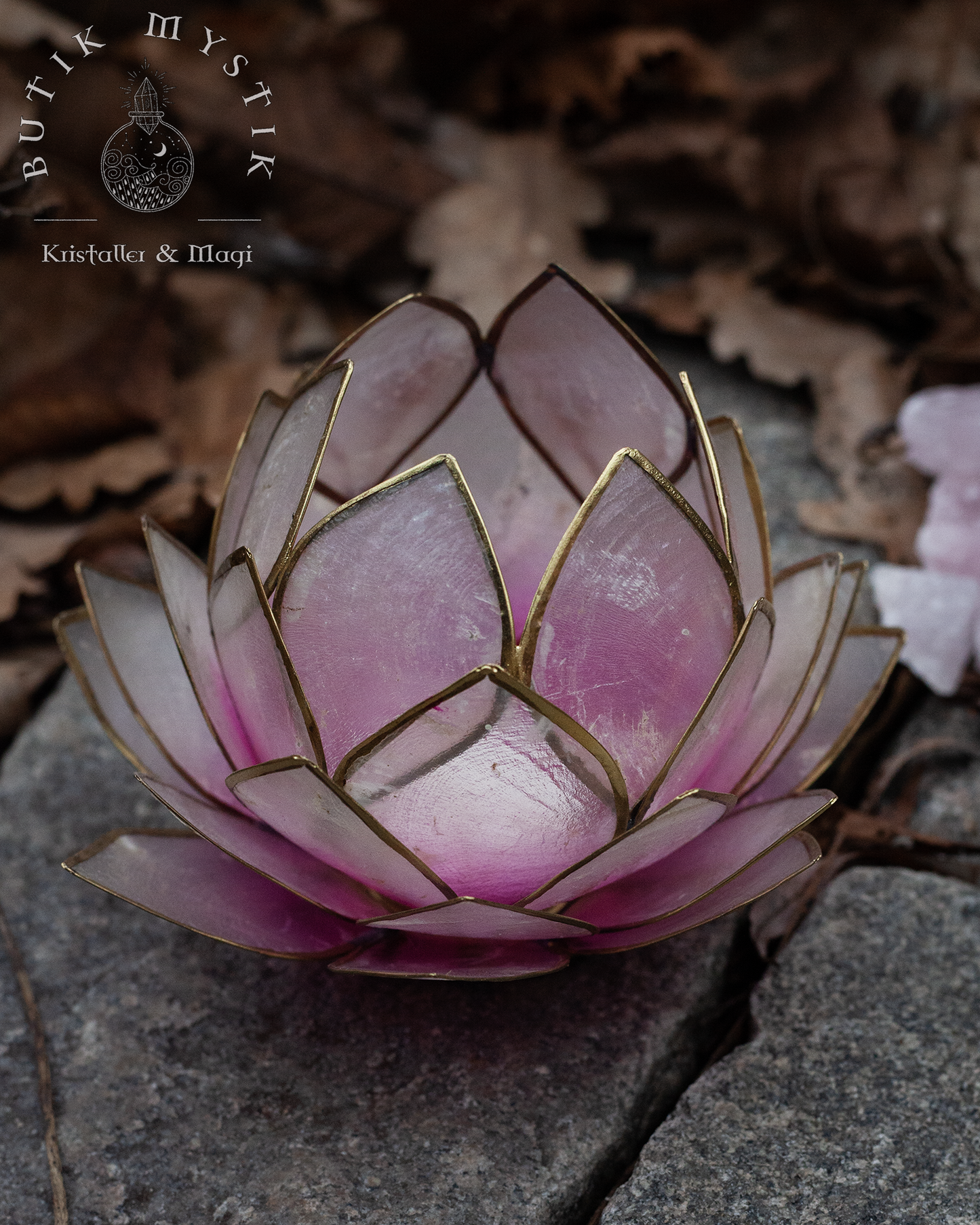 Lotus ljuslykta - Stor Rosa