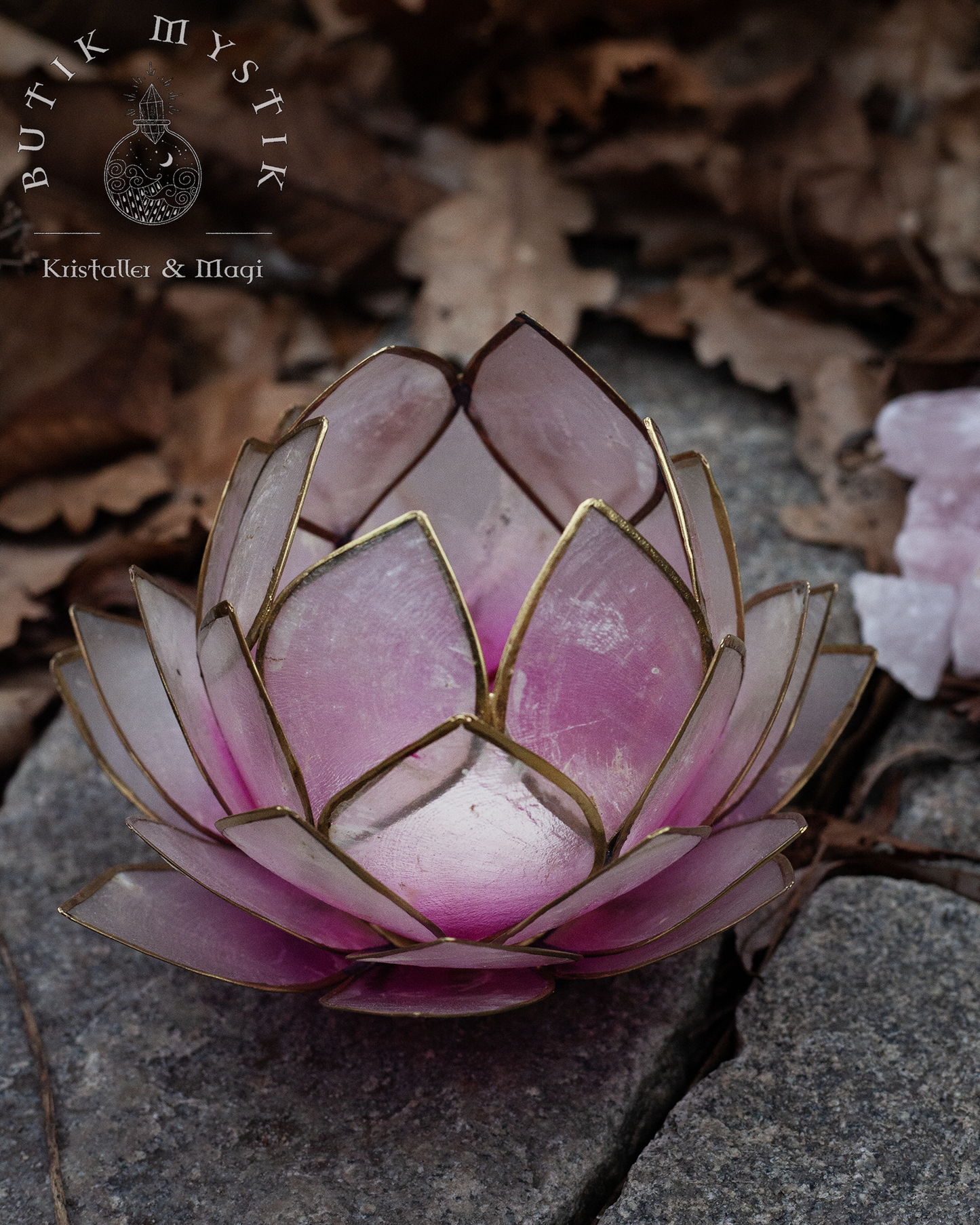 Lotus ljuslykta - Stor Rosa