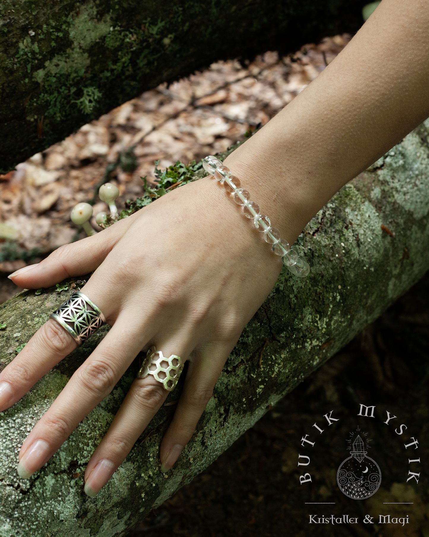 Armband i kristall - Bergskristall