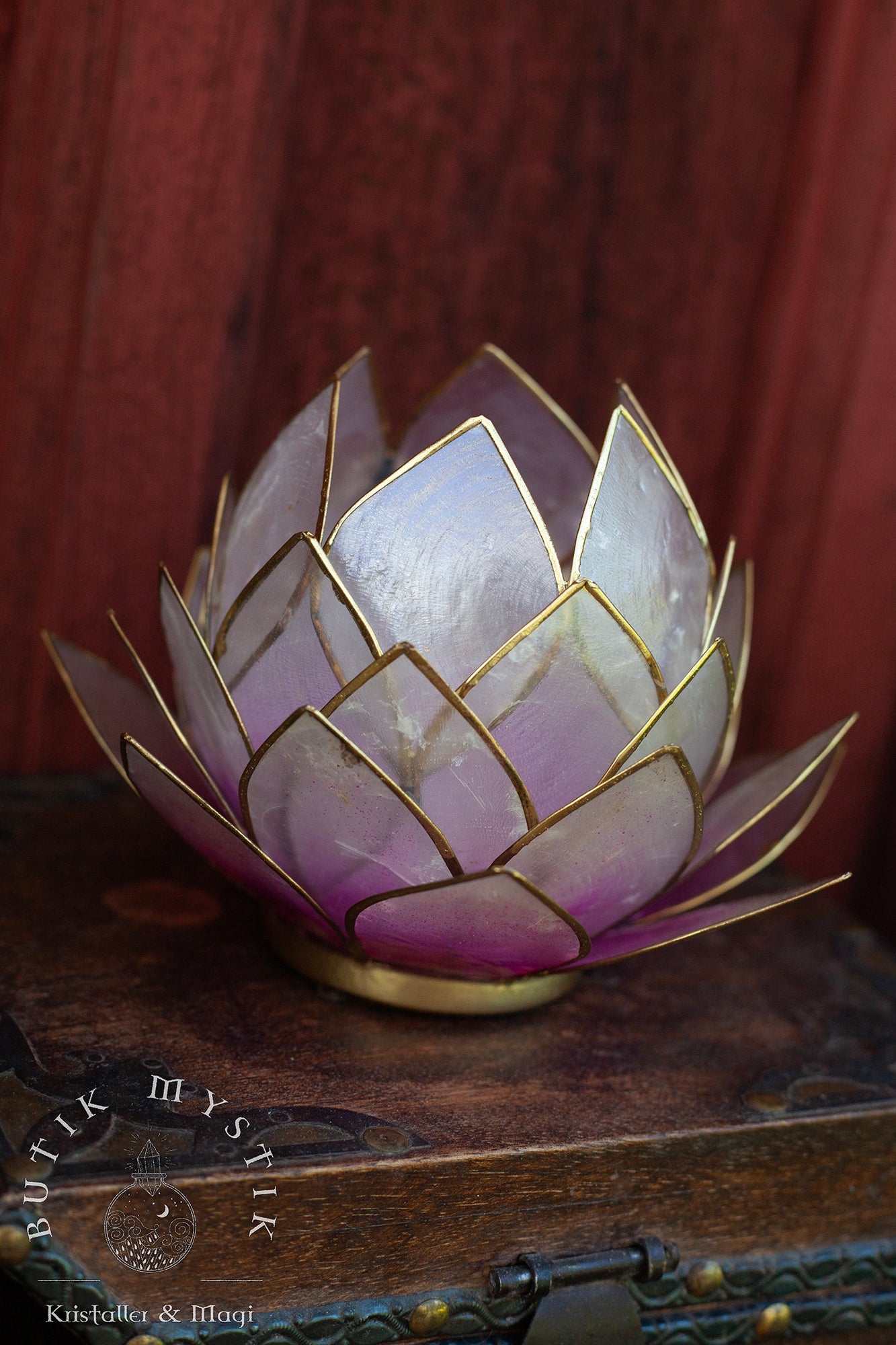 Lotus ljuslykta - Stor Rosa