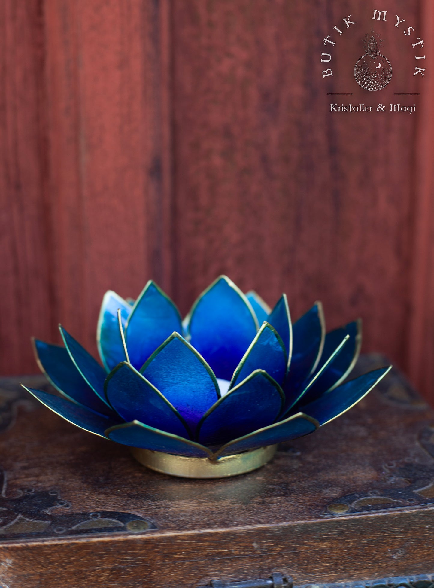 Lotus ljuslykta - lila/blå