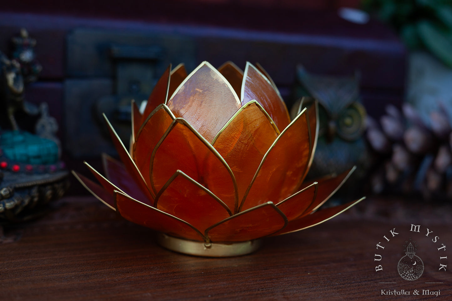 Lotus ljuslykta - Stor Orange