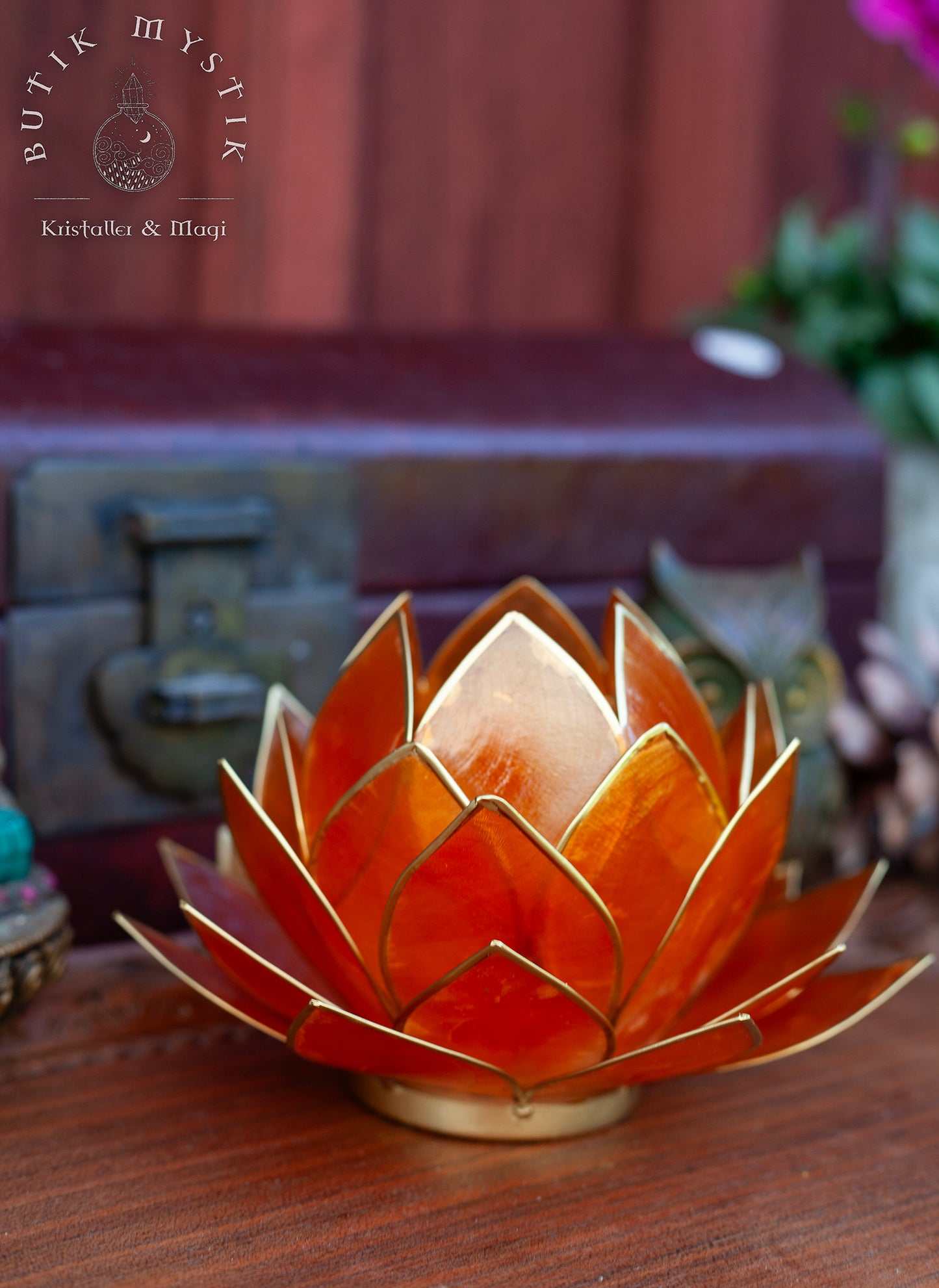 Lotus ljuslykta - Stor Orange