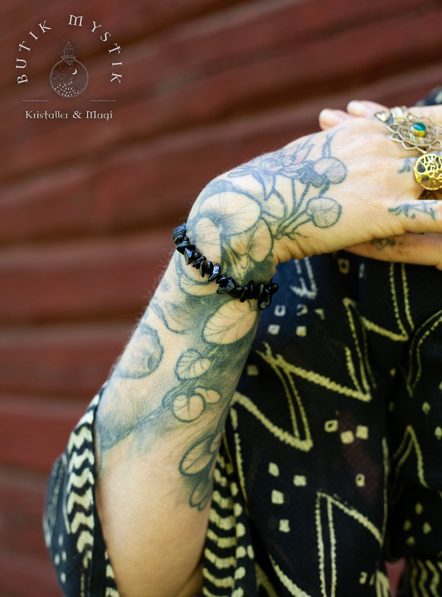Armband i kristall - Onyx chips