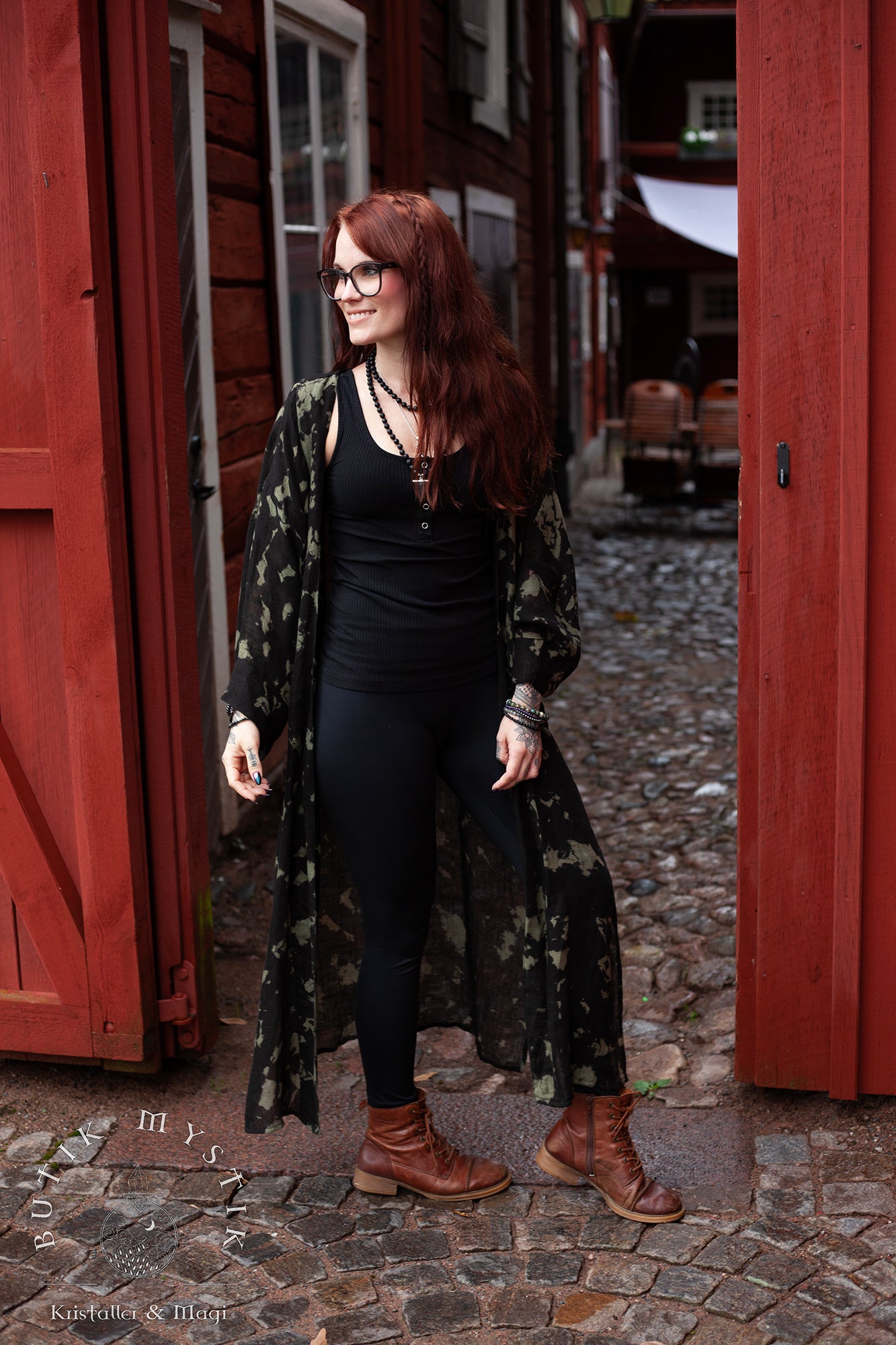 KAFTAN - Svart grön - Alekai design