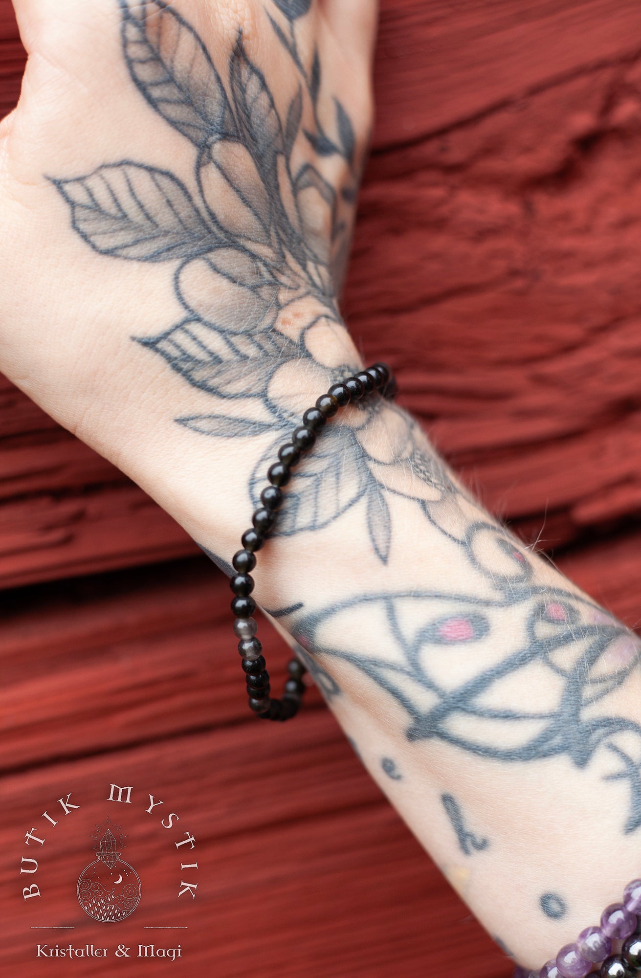 Armband i kristall - Rökkvarts 4mm