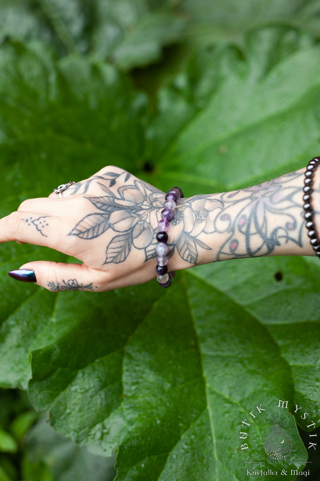 Armband i kristall - Regnbågs-flourit