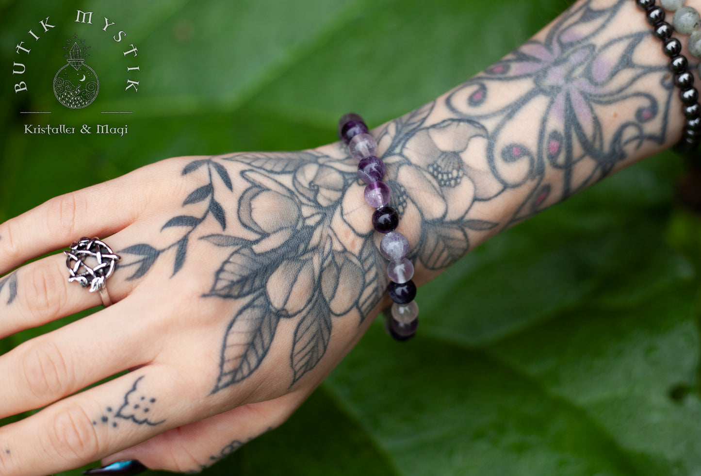 Armband i kristall - Regnbågs-flourit