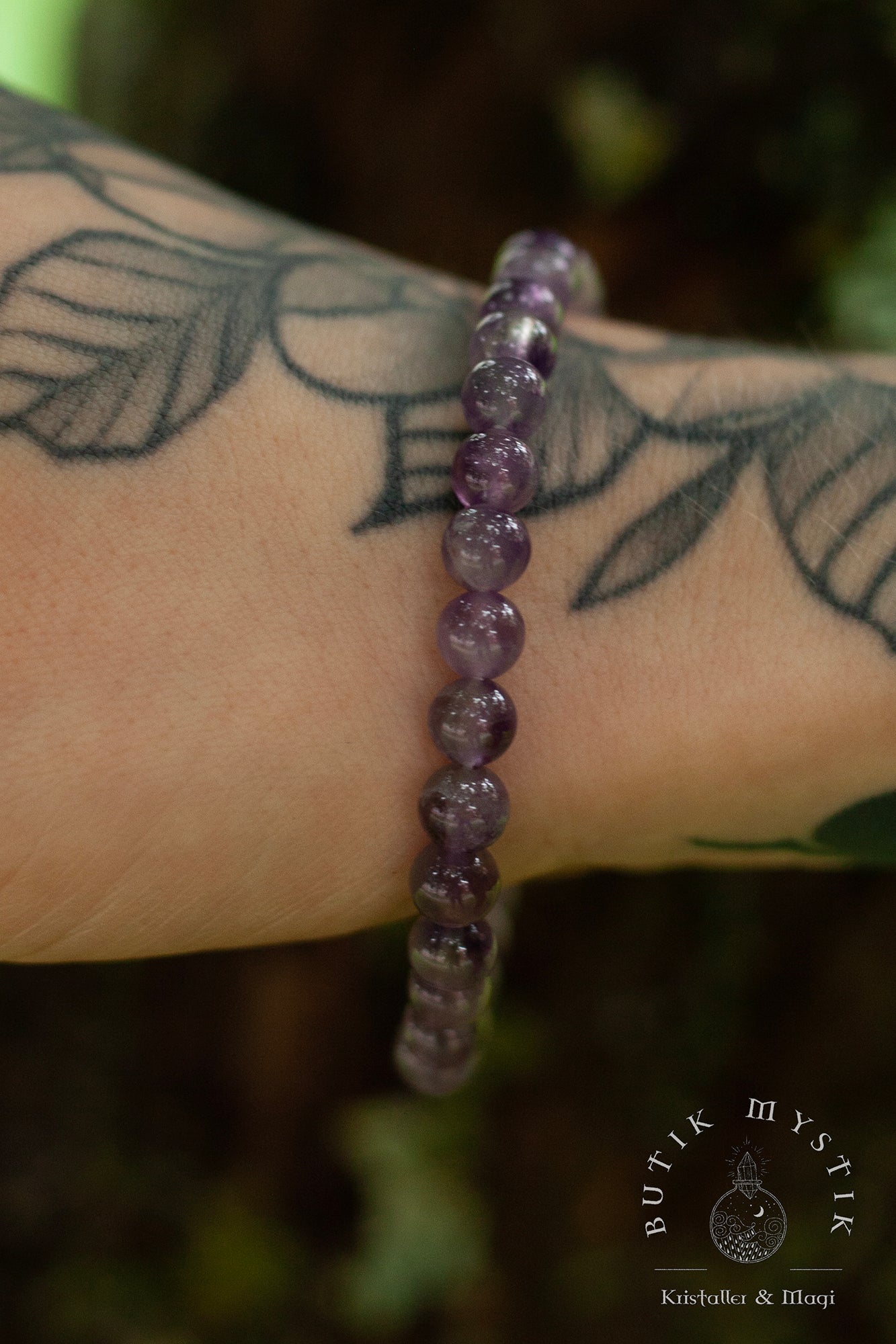 Armband i kristall - Ametist 4mm, 6mm & 8mm