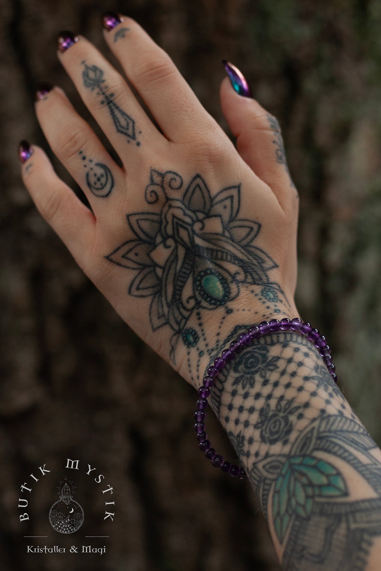 Armband i kristall - Ametist 4mm, 6mm & 8mm