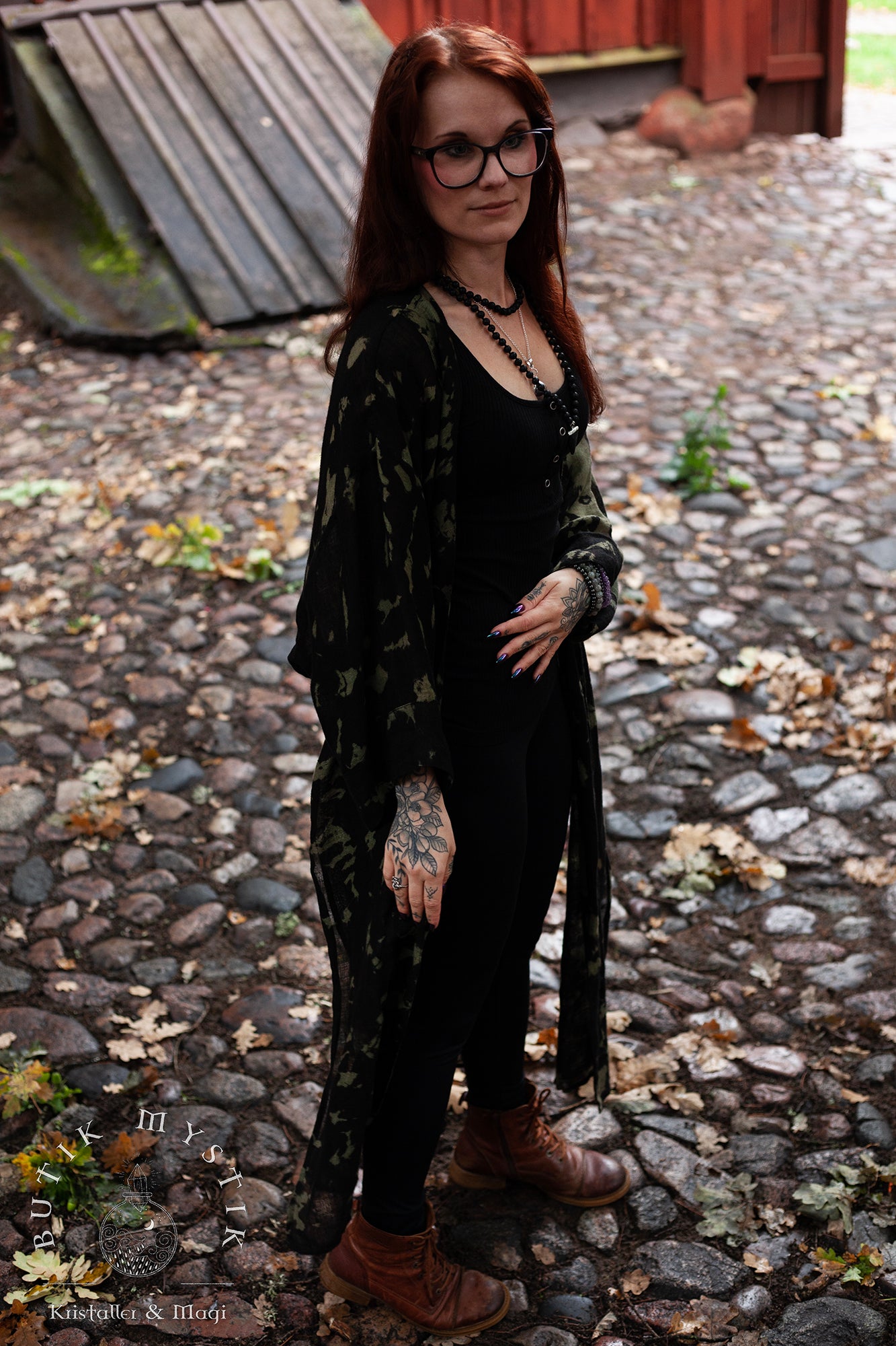 KAFTAN - Svart grön - Alekai design
