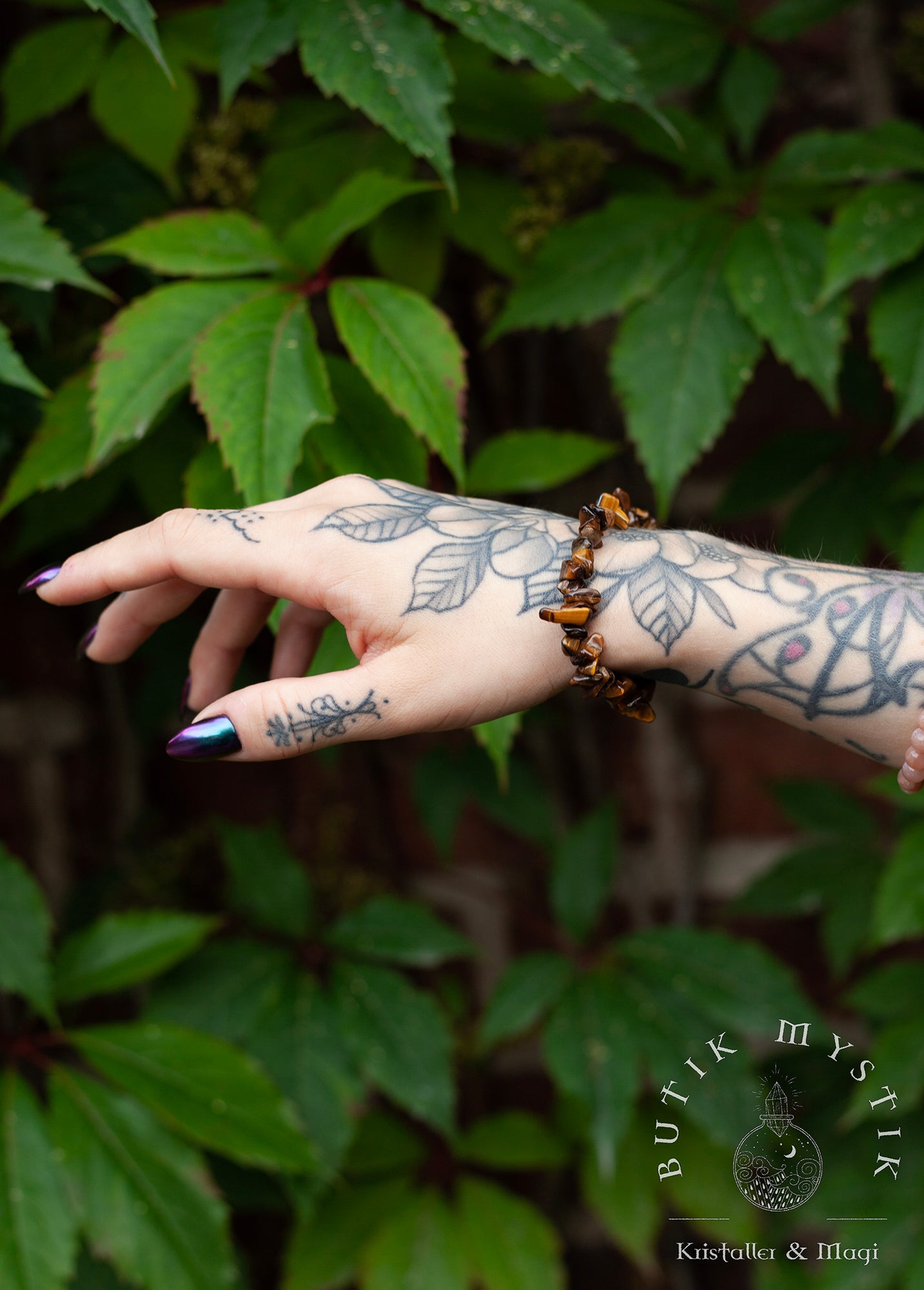Armband i kristall - Tigeröga