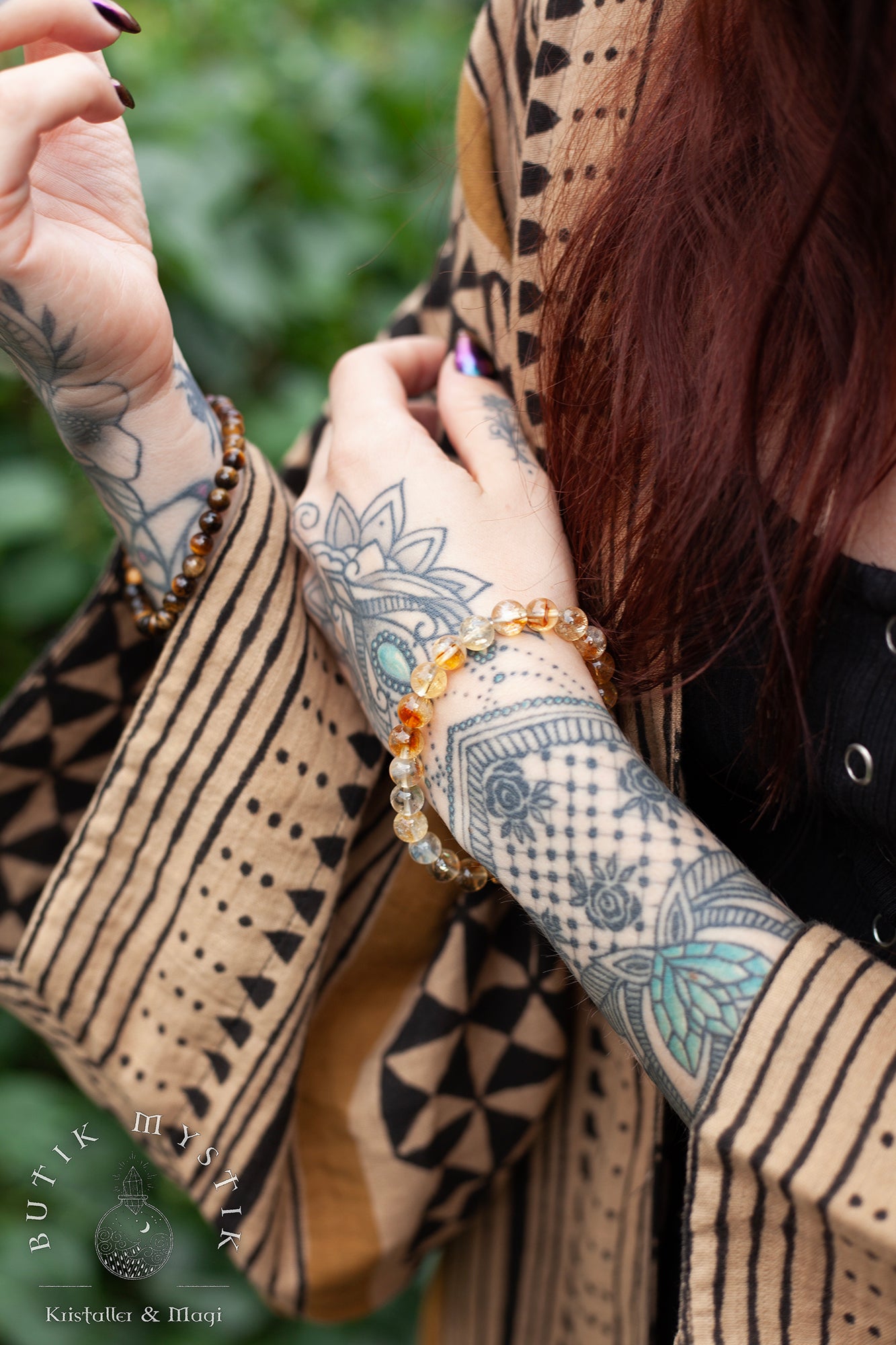 Armband i kristall - Citrin 8mm