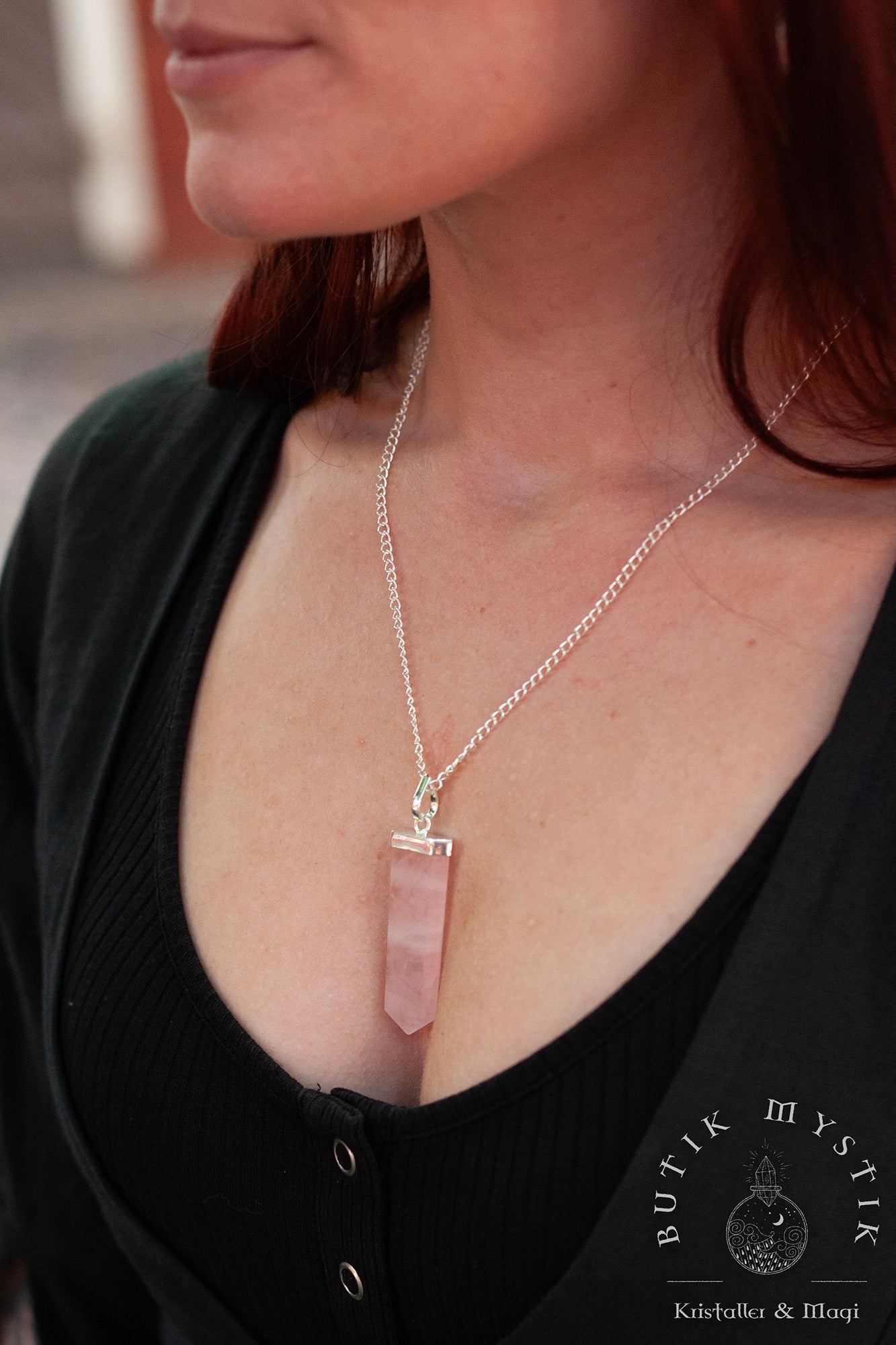 Kristallhalsband - Rosenkvarts