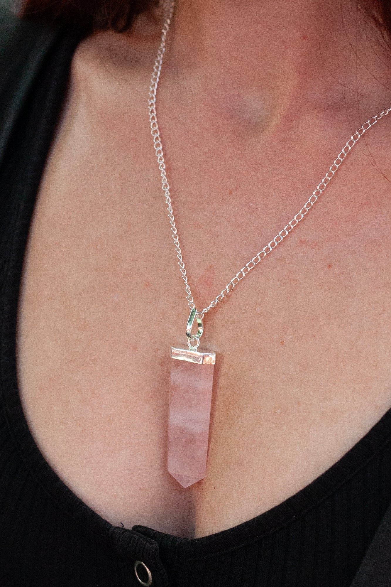 Kristallhalsband - Rosenkvarts