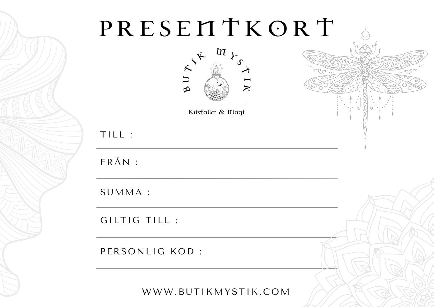 Presentkort i butiken - digitalt med personlig kod