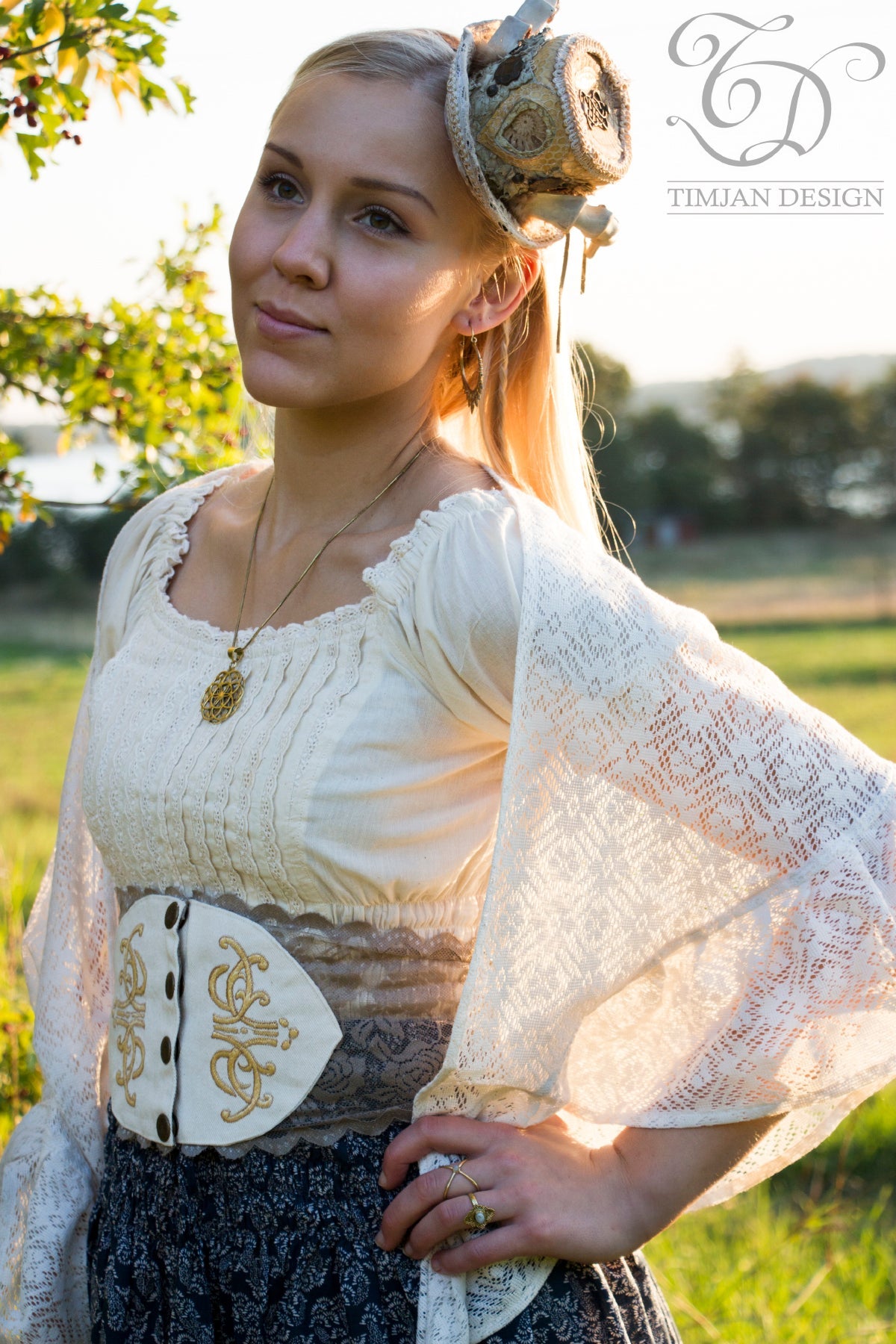 CORSET LACE BELT - Off white