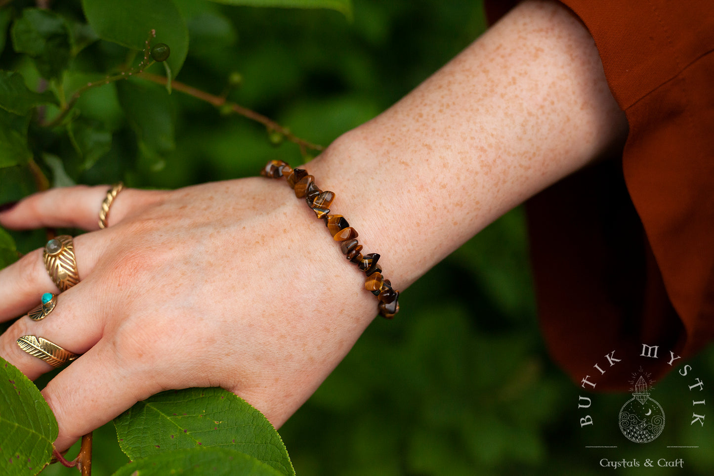 Armband i kristall - Tigeröga