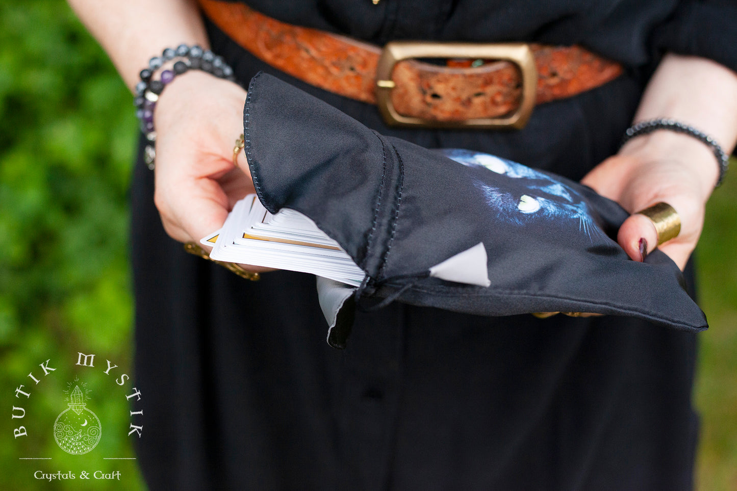 Tarotkortspåse - svart katt