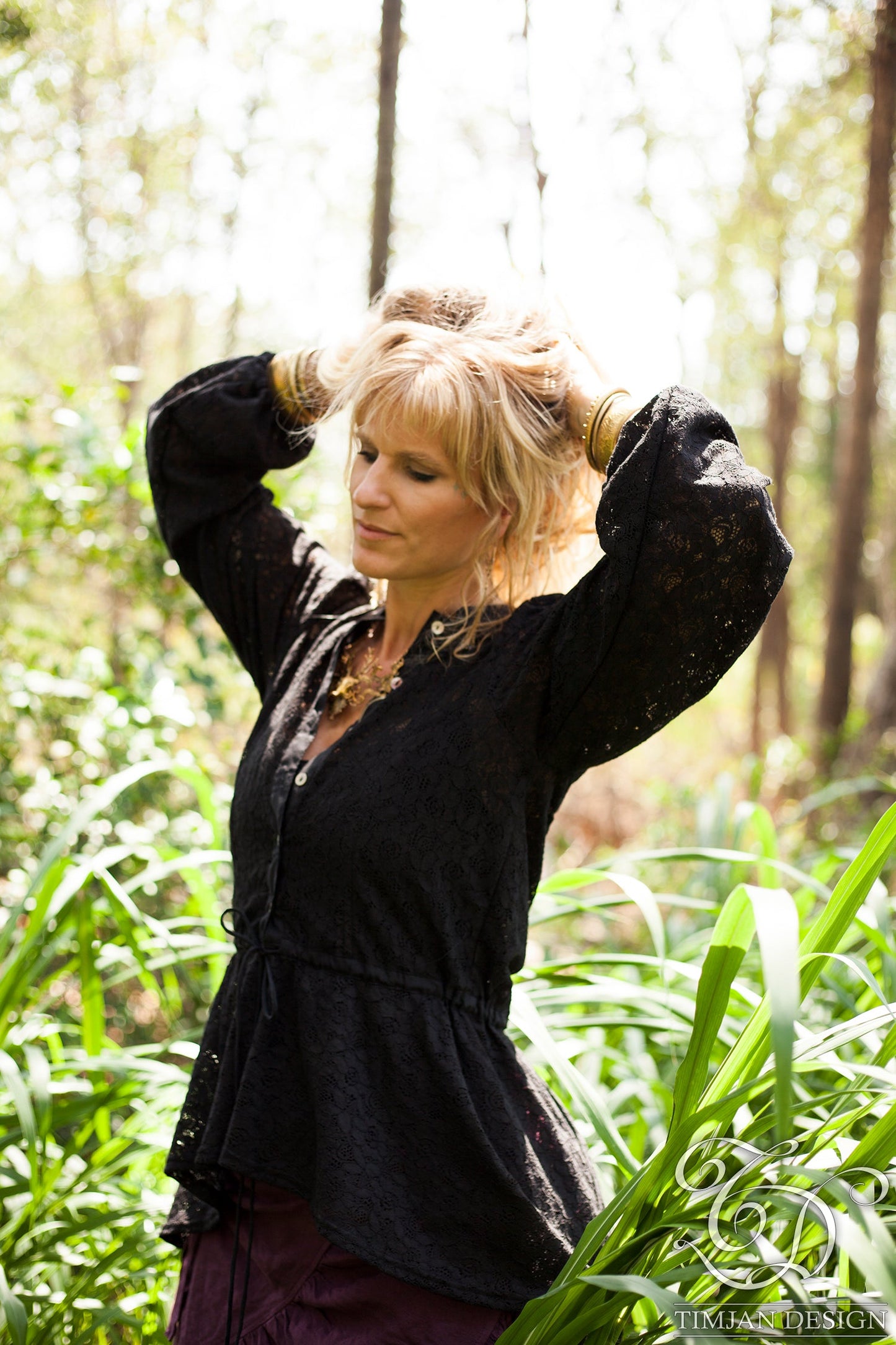 MINERVA LACE BLOUSE - White Black Grey