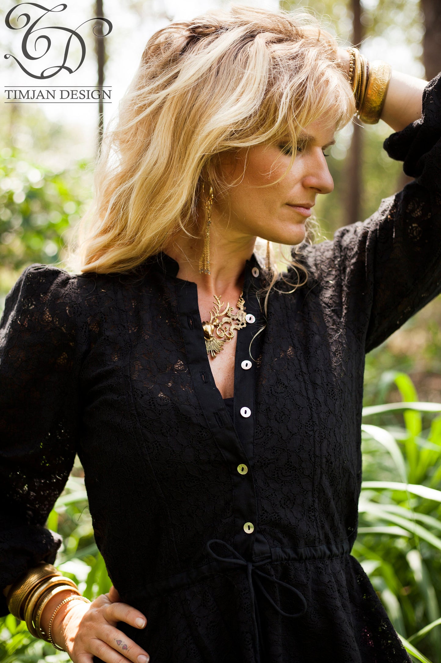 MINERVA LACE BLOUSE - White Black Grey