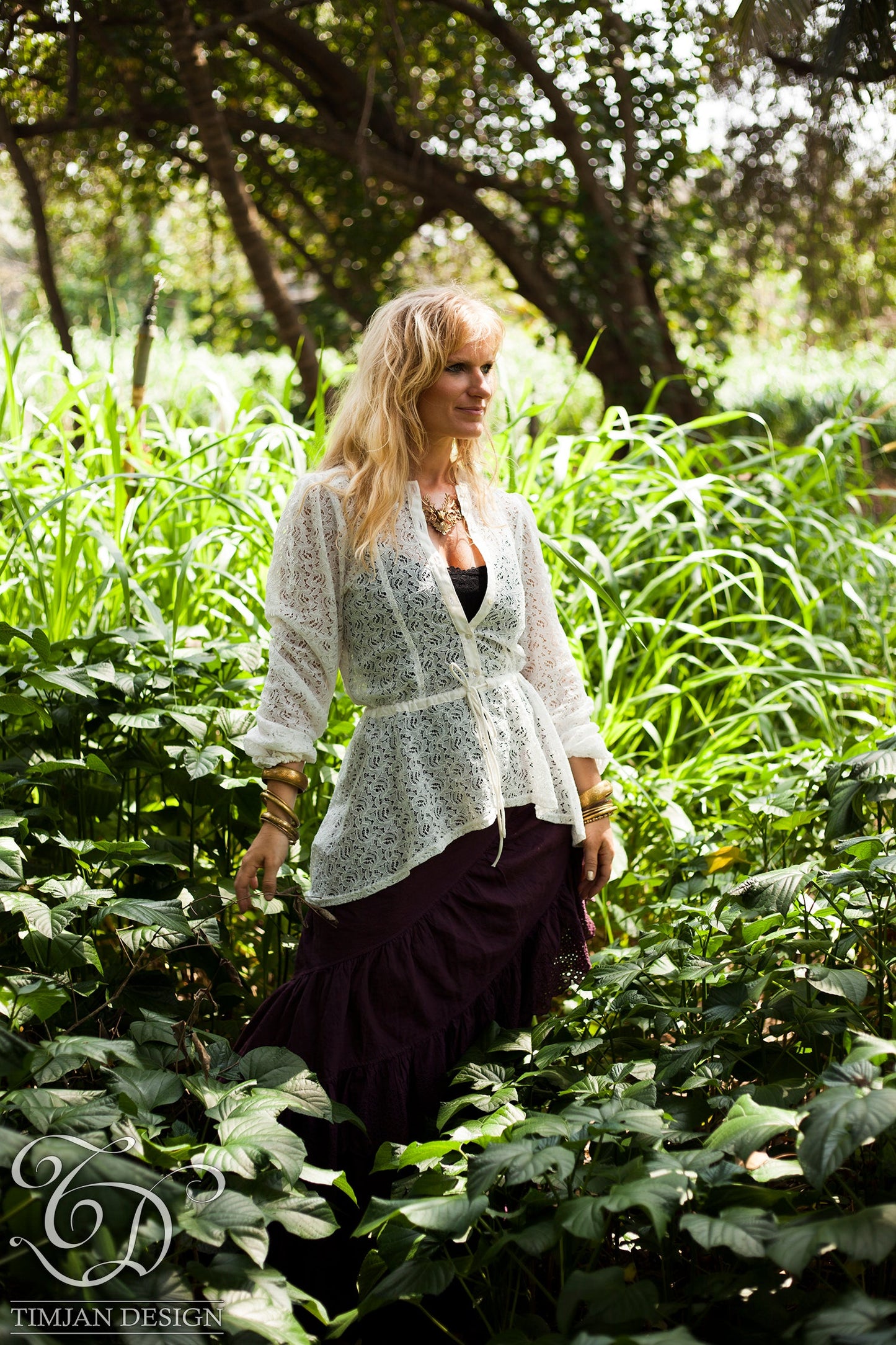 MINERVA LACE BLOUSE - White Black Grey