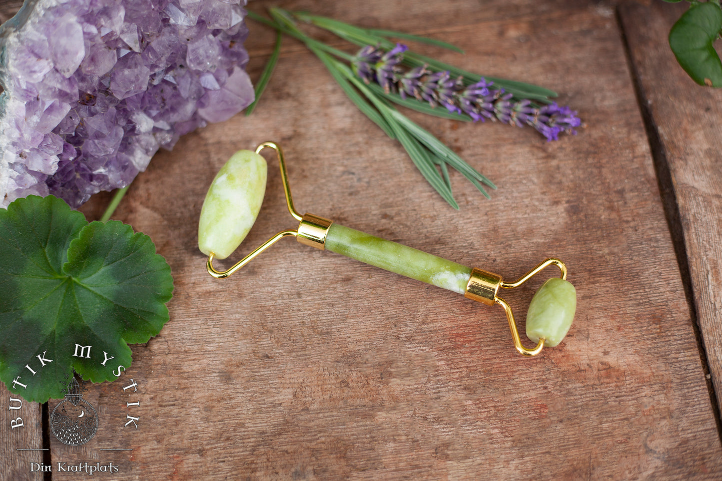 Gua Sha sten & roller - Jade