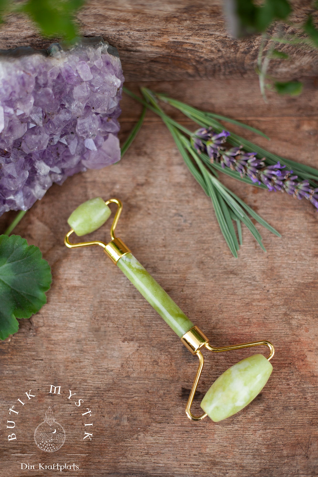 Gua Sha sten & roller - Jade