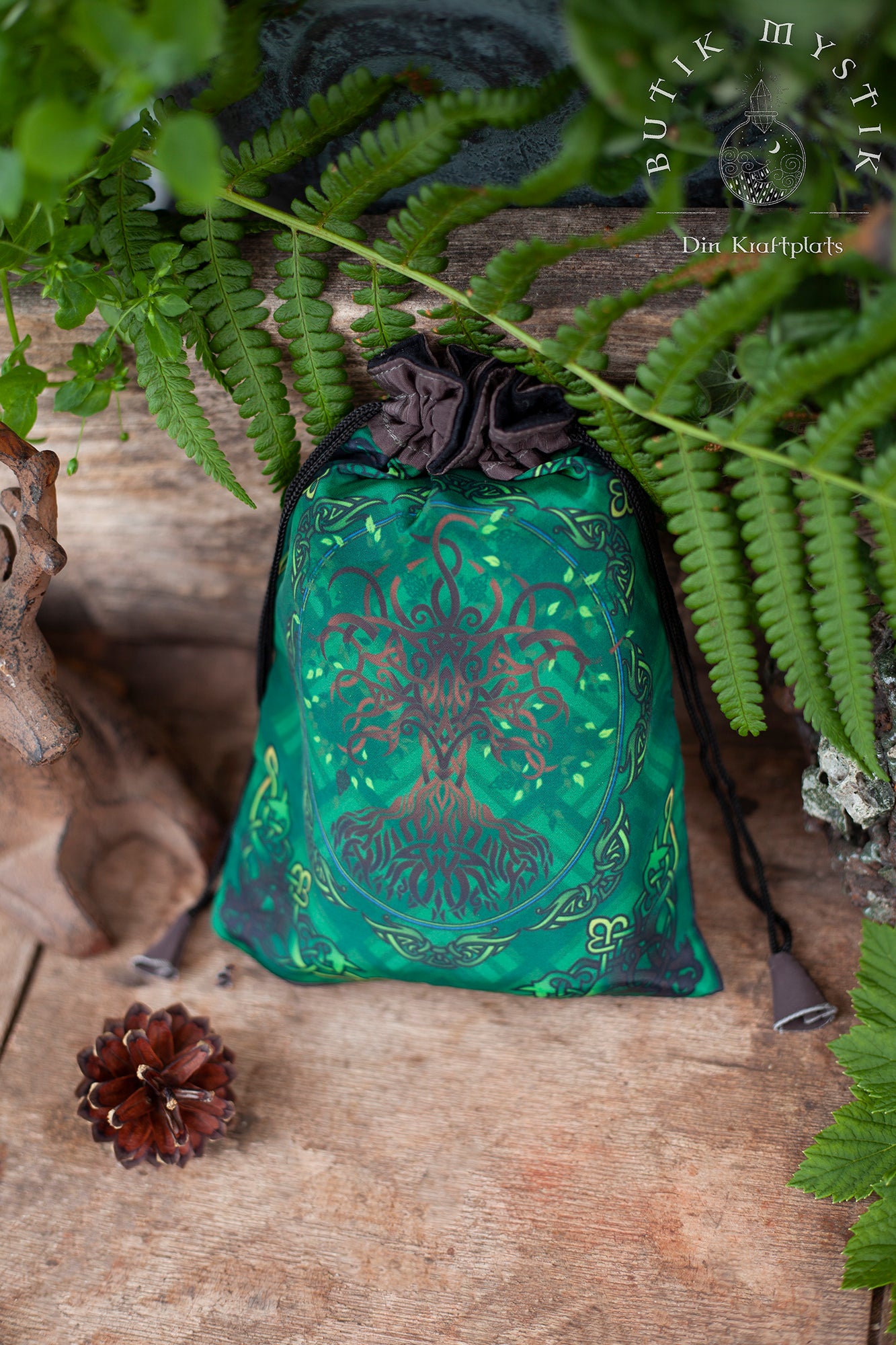 Tarotkortspåse i satin - Livets Träd