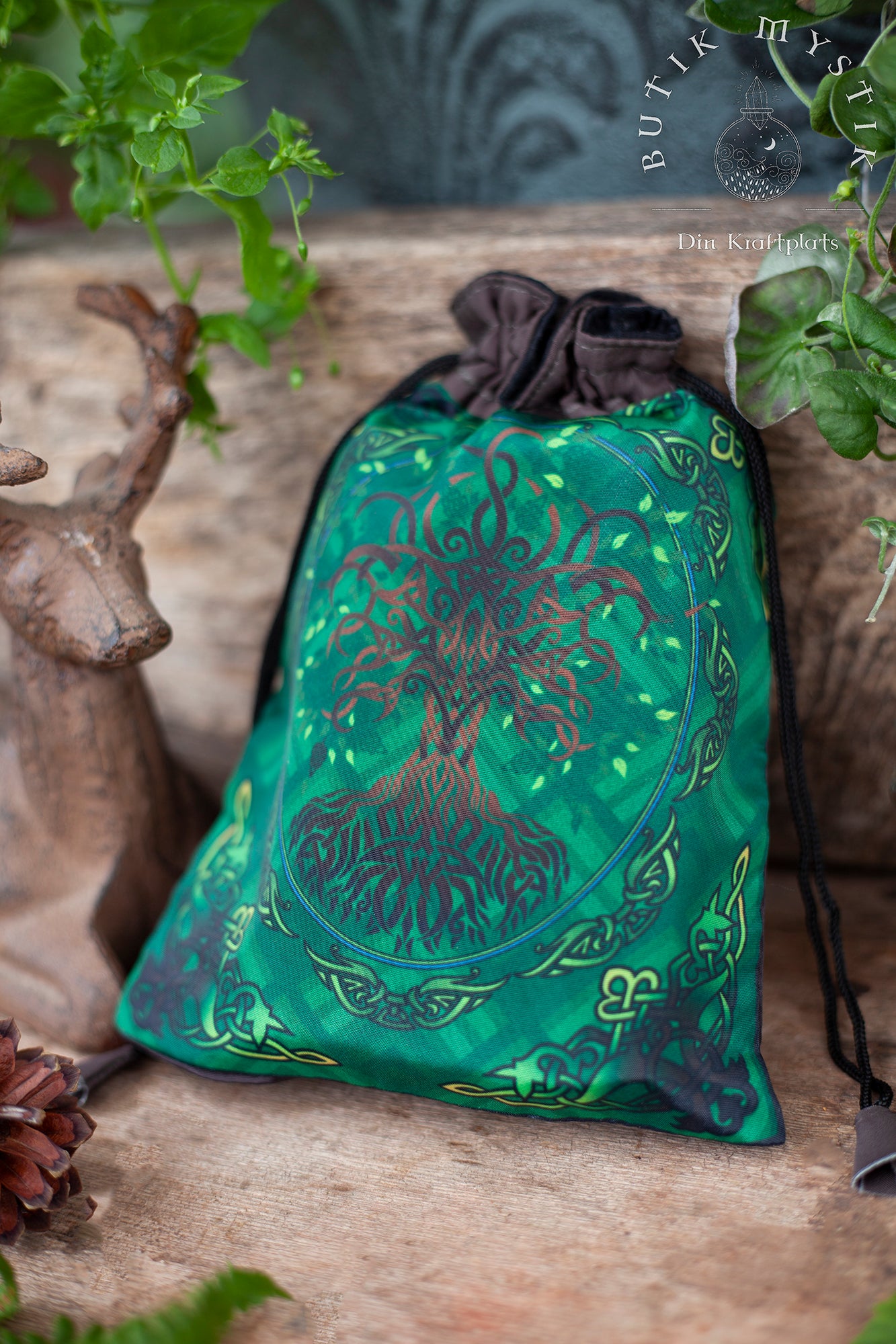 Tarotkortspåse i satin - Livets Träd