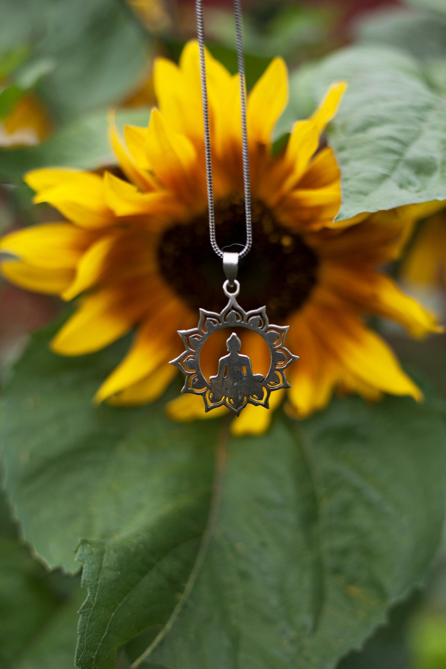 Silverhalsband - Buddha