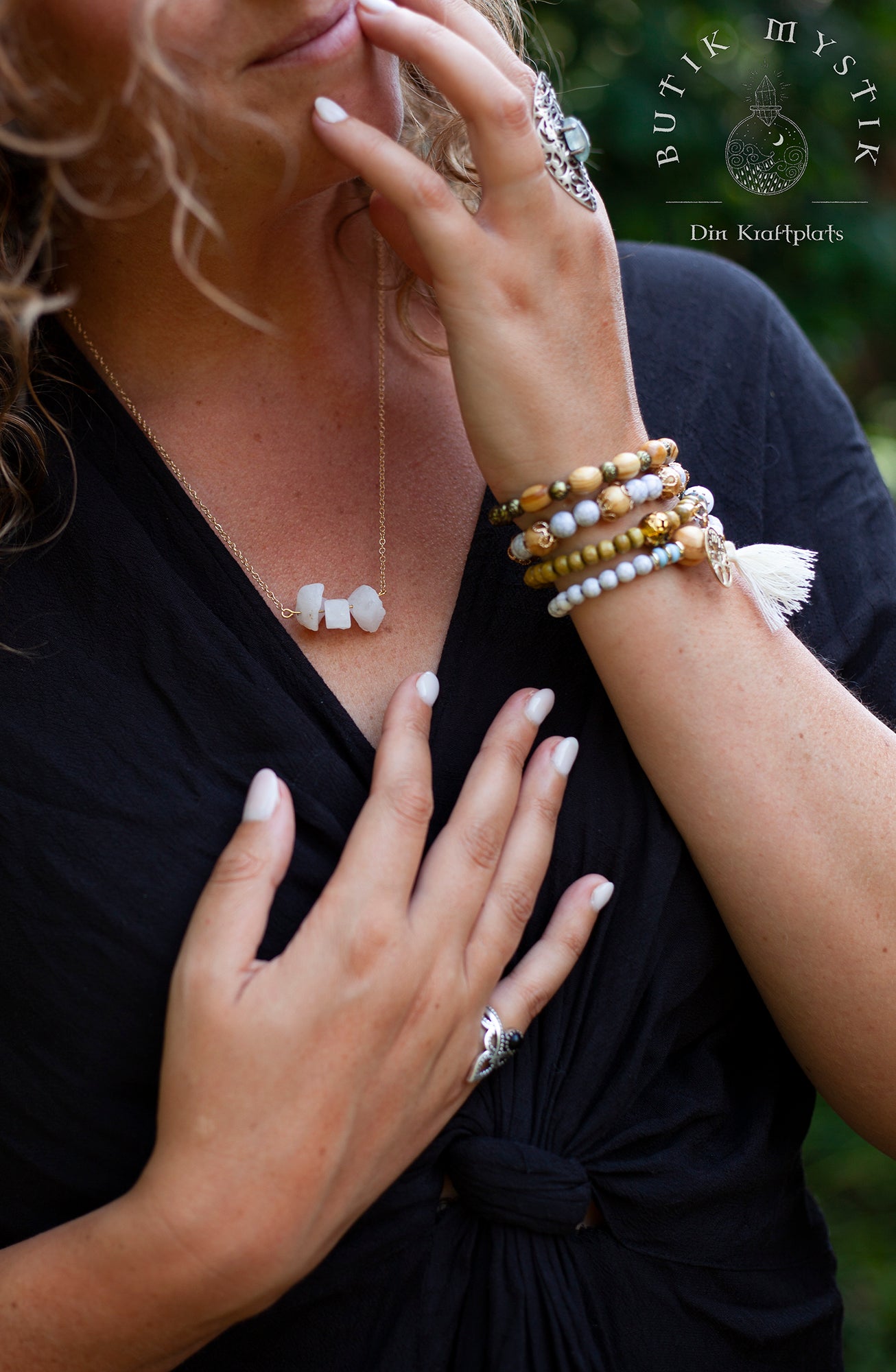 Kristallhalsband - Rosenkvarts