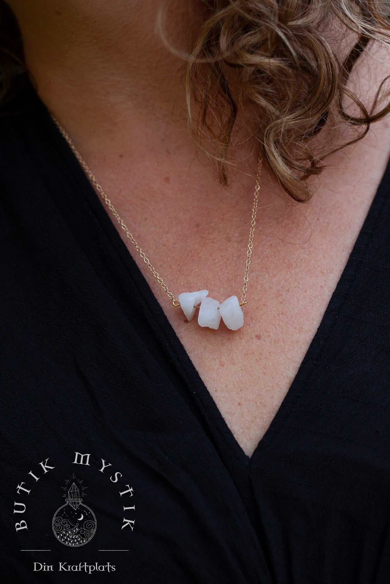 Kristallhalsband - Rosenkvarts