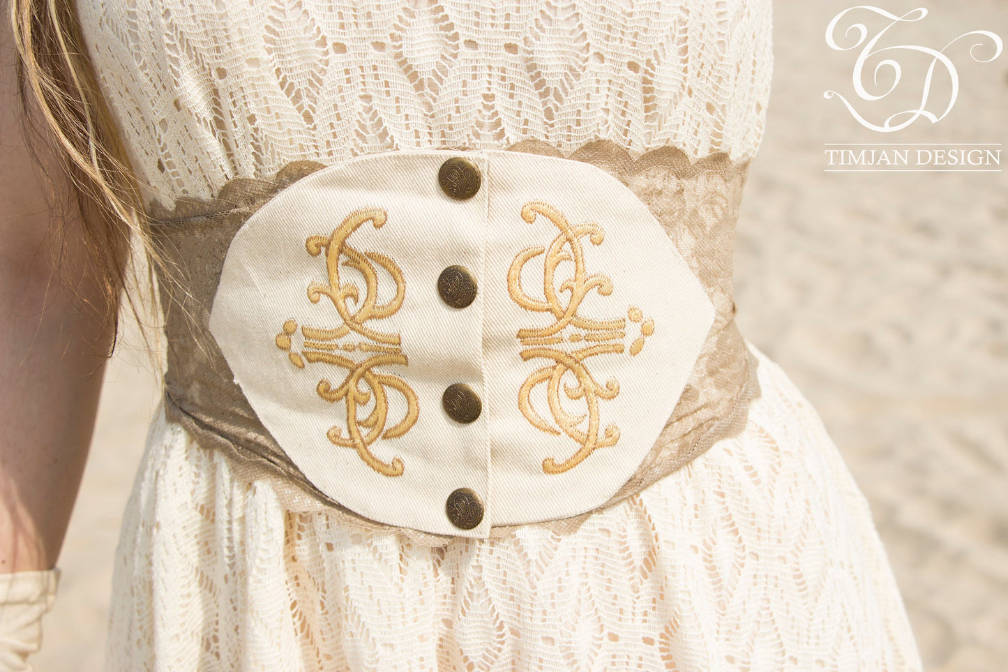 CORSET LACE BELT - Off white