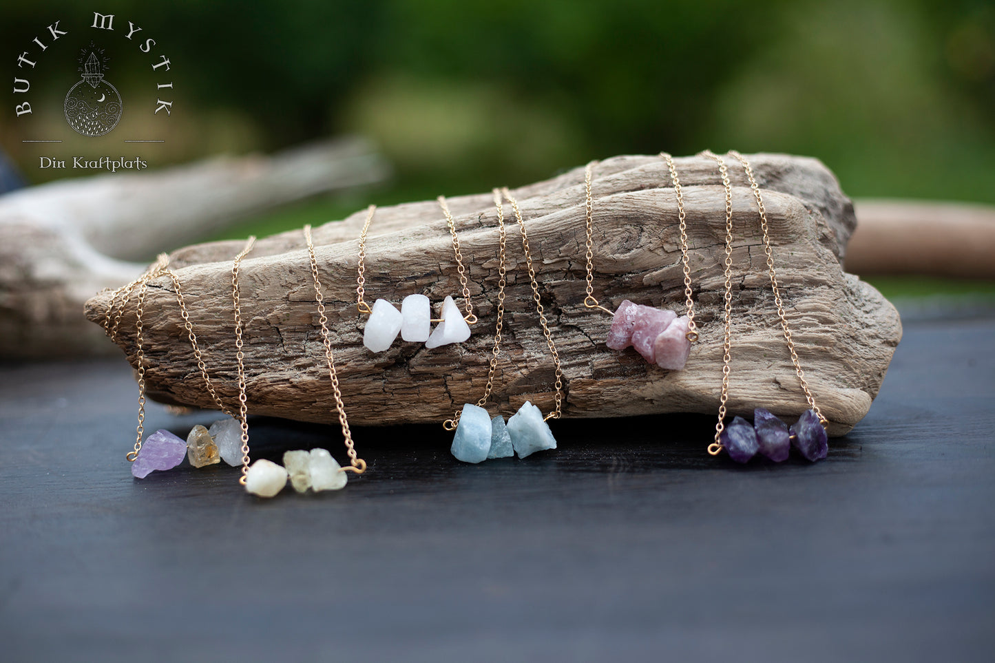 Kristallhalsband - Rosenkvarts