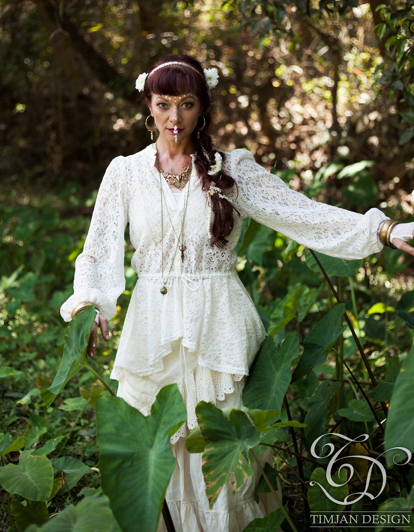 MINERVA LACE BLOUSE - White Black Grey