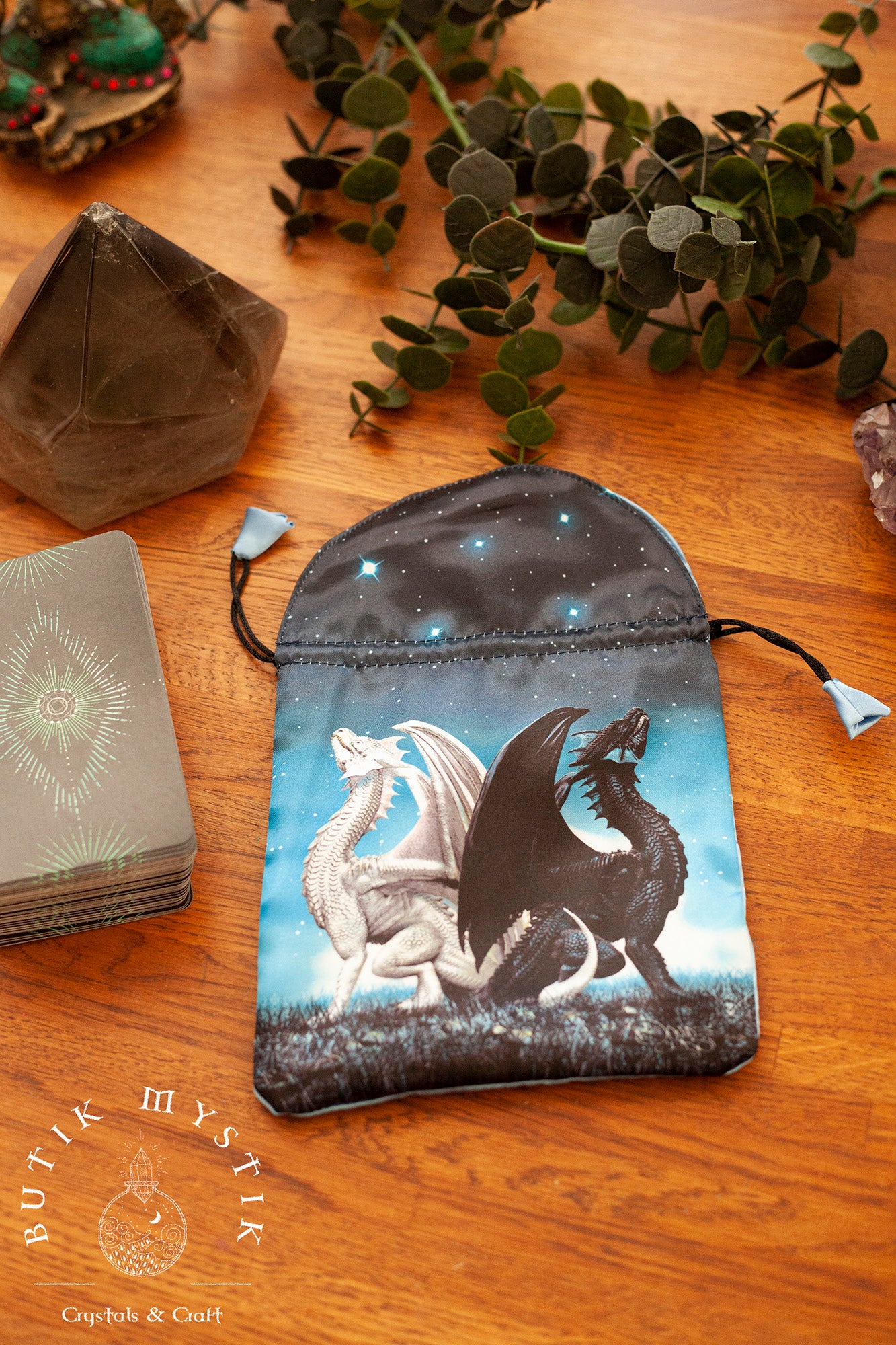 Tarotkortspåse i satin - Drake