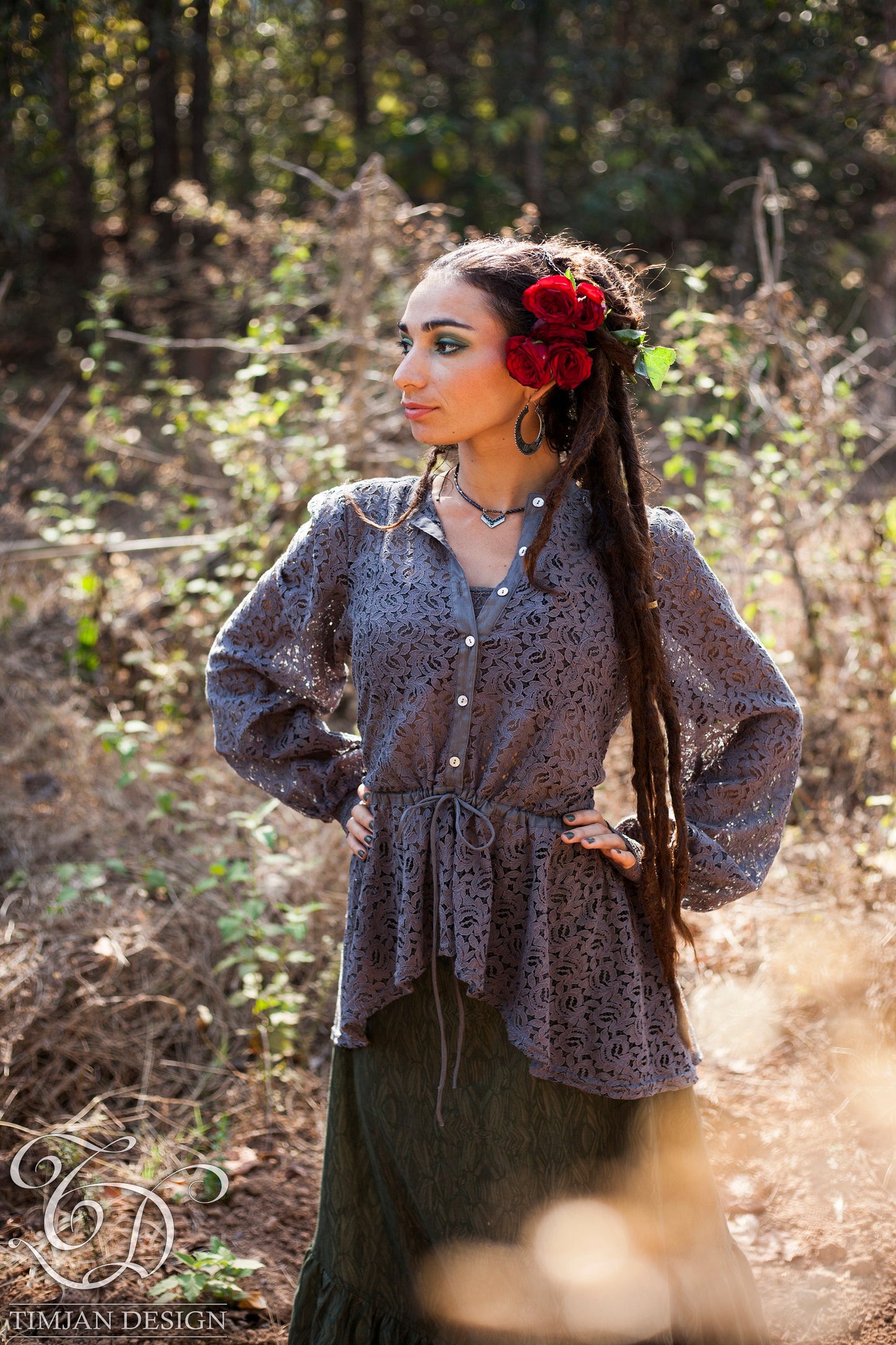 MINERVA LACE BLOUSE - White Black Grey