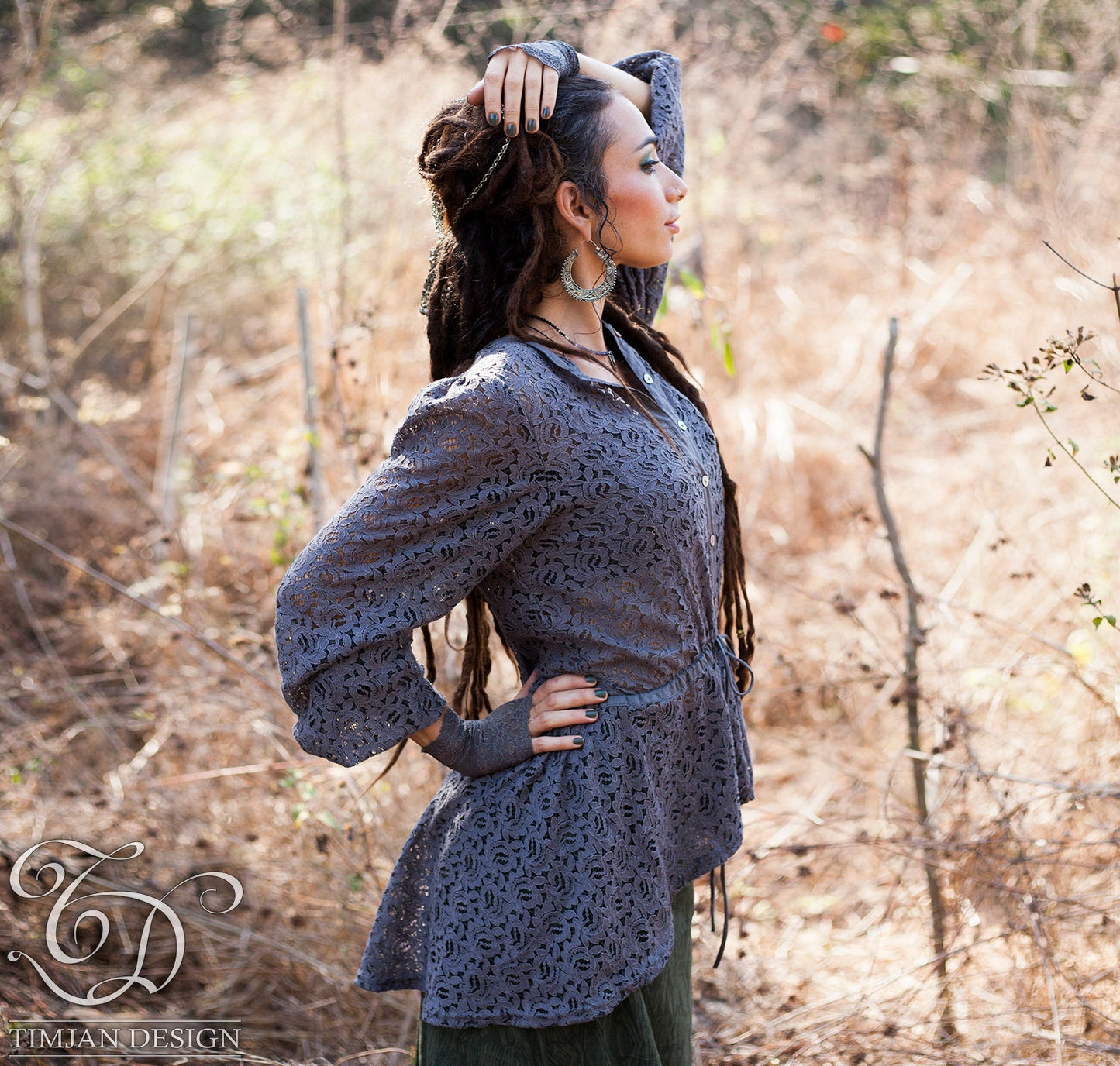 MINERVA LACE BLOUSE - White Black Grey