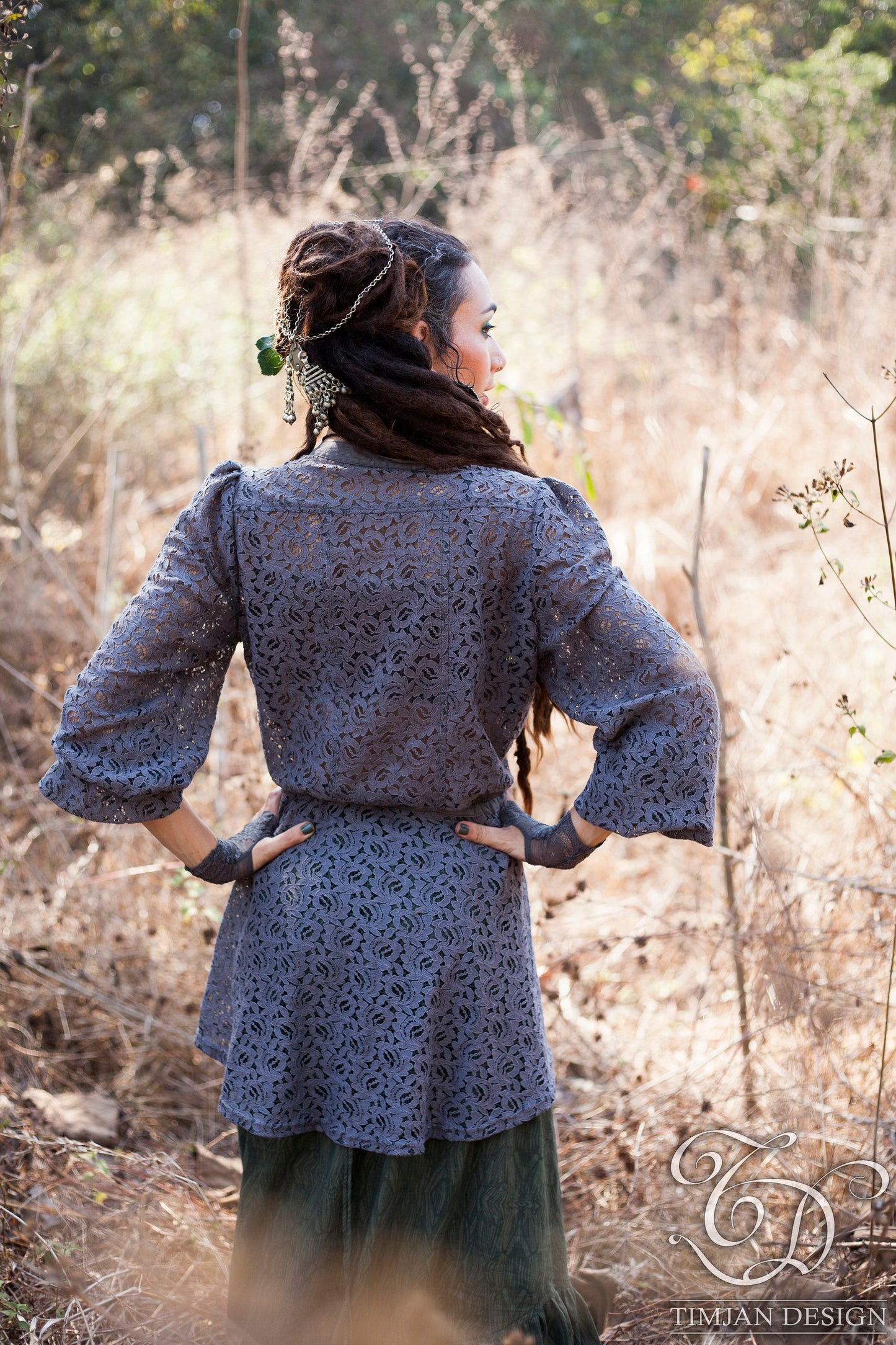 MINERVA LACE BLOUSE - White Black Grey