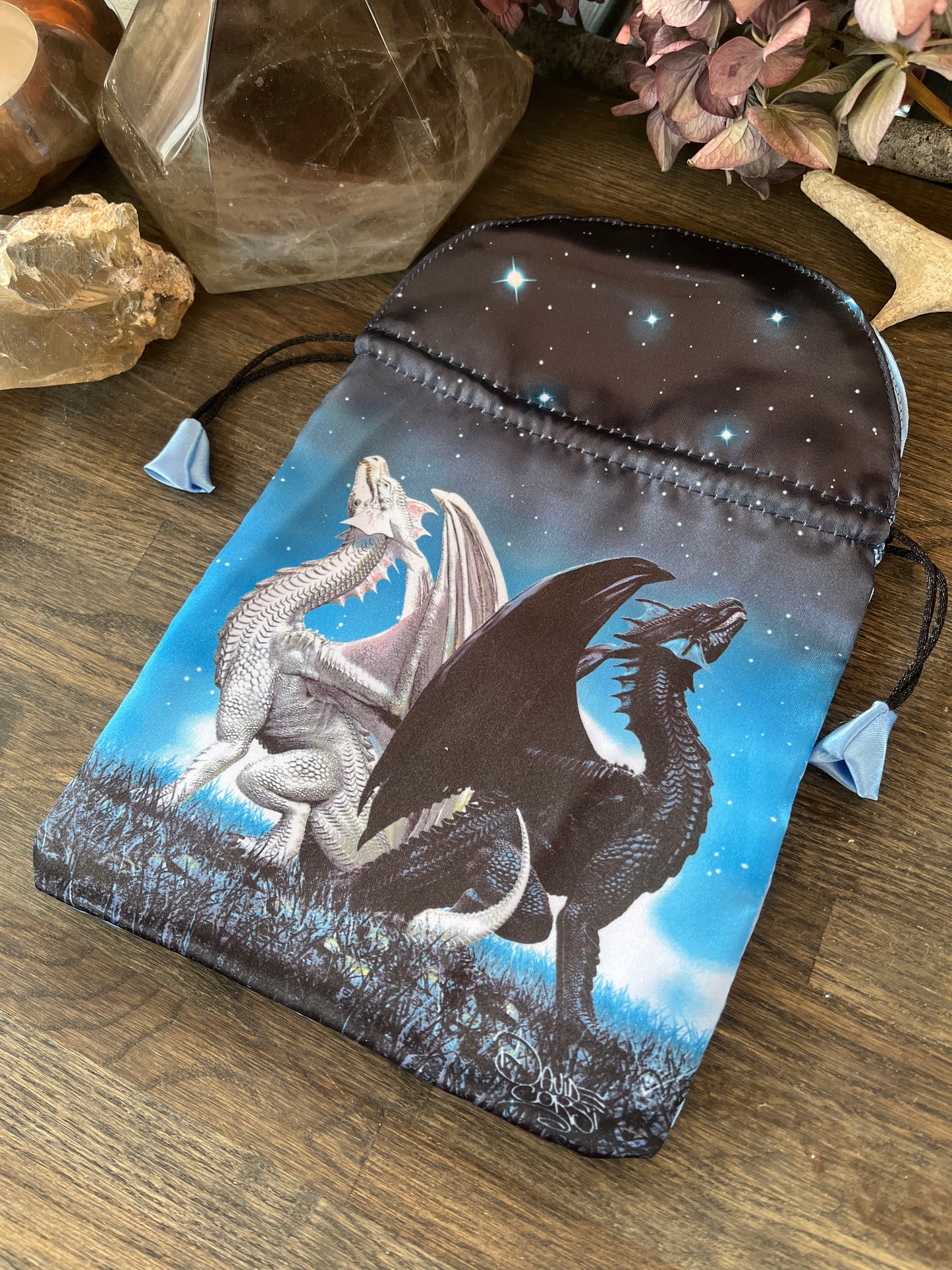 Tarotkortspåse i satin - Drake