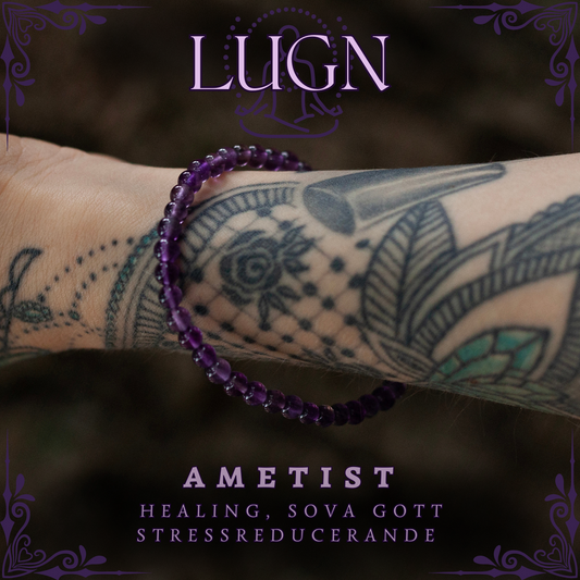 Armband i kristall - Ametist 4mm, 6mm & 8mm