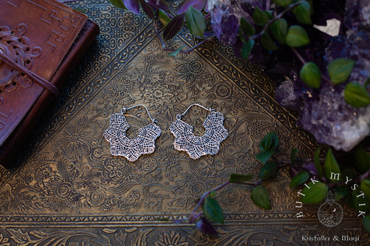 Örhängen i silver - Mandala hoops