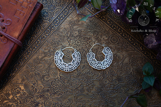 Örhängen i silver - Mandala hoops